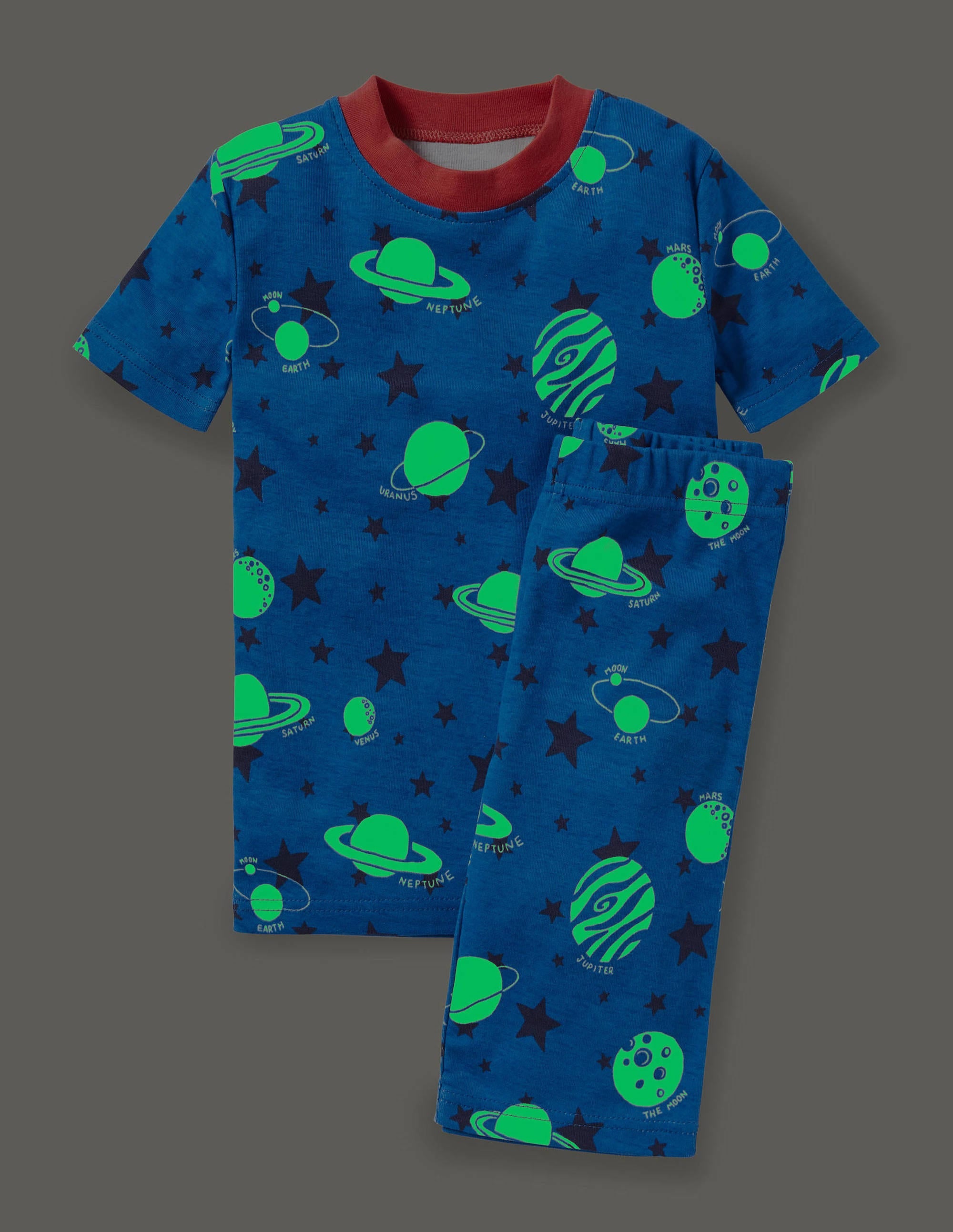 Snug Glow-in-the-dark Pyjamas-Bold Blue Glow Planets - Image 4