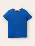 Vorgewaschenes T-Shirt aus Flammgarn-Bold Blue