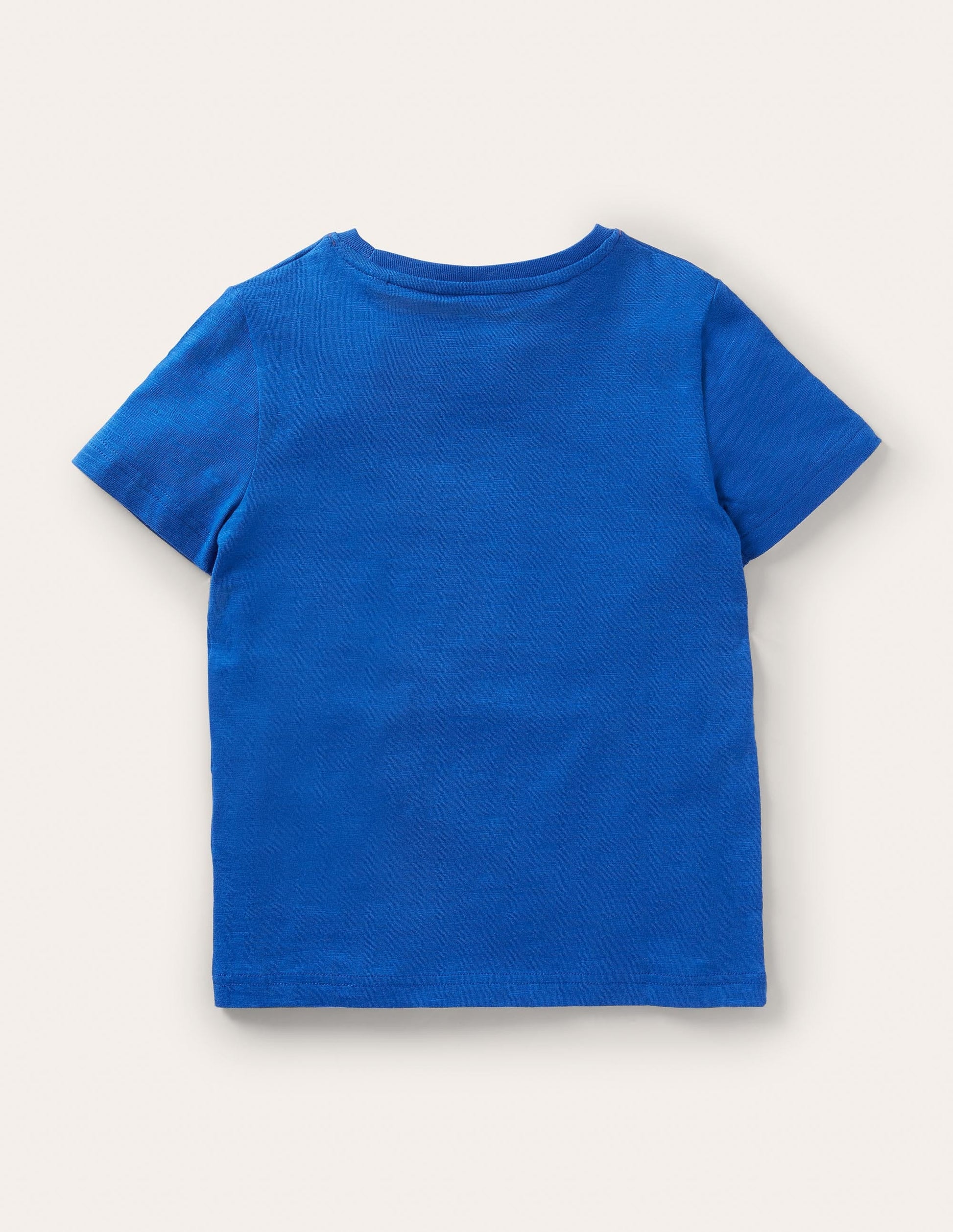 Vorgewaschenes T-Shirt aus Flammgarn-Bold Blue-2