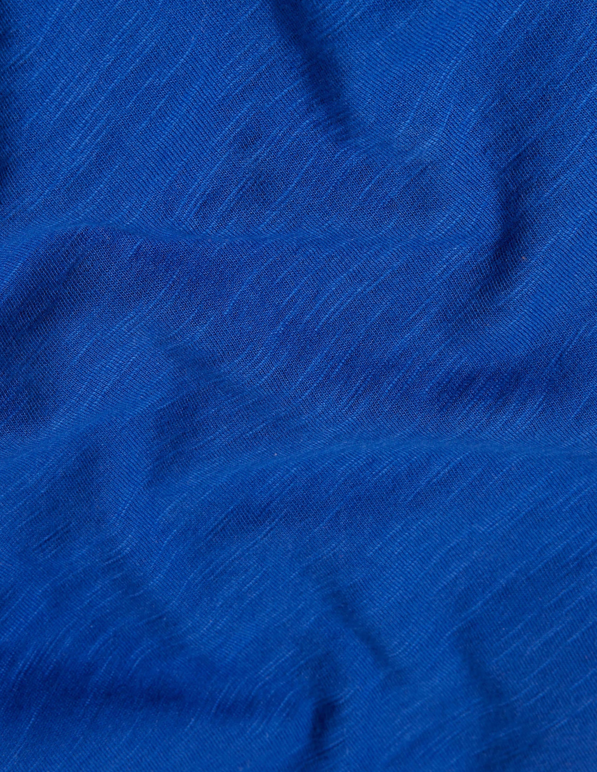 Vorgewaschenes T-Shirt aus Flammgarn-Bold Blue-3