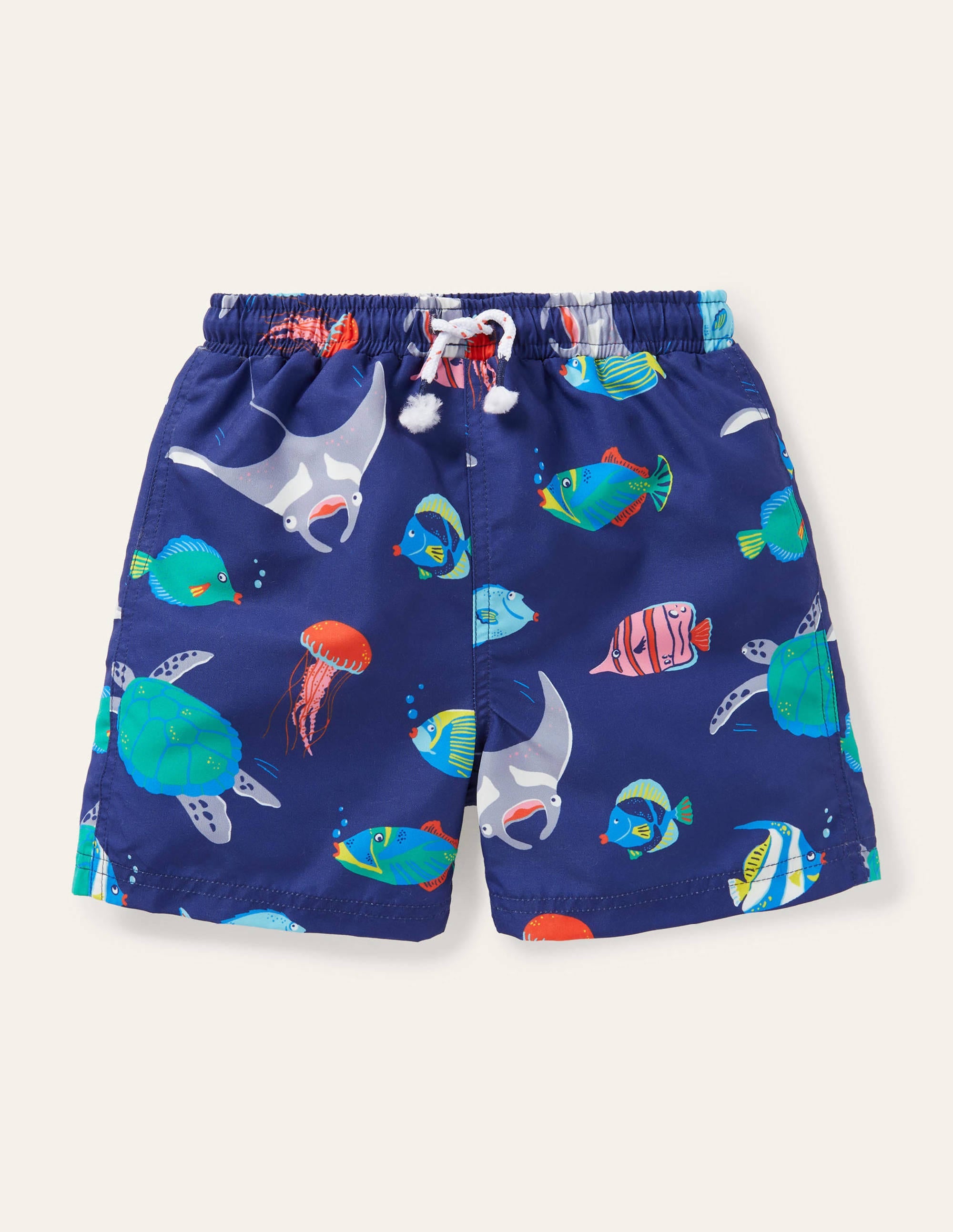 Gemusterte Badeshorts-Segelblau, Fische - Image 1