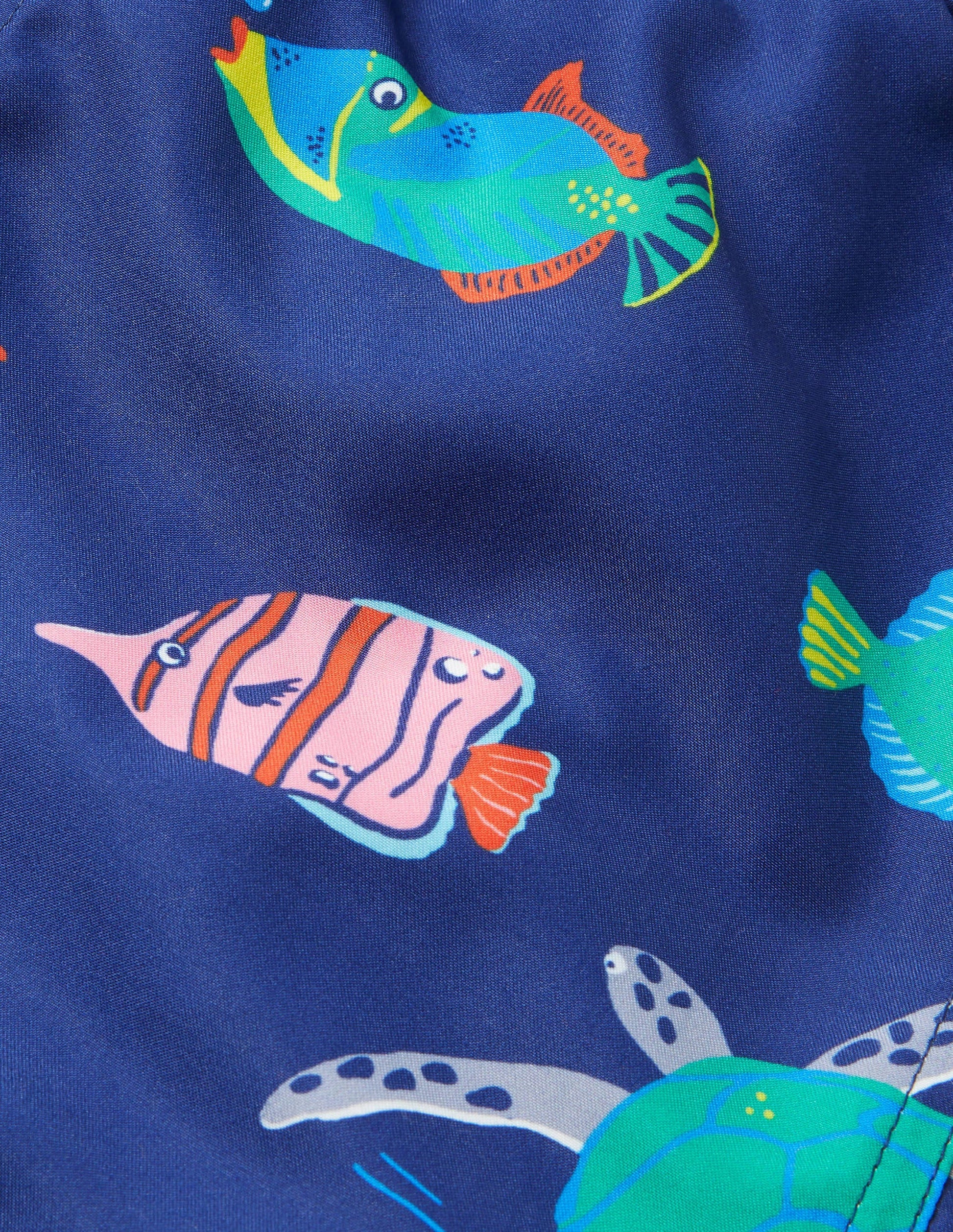 Gemusterte Badeshorts-Segelblau, Fische-3
