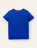 T-shirt délavé en tissu flammé-Bleu brillant
