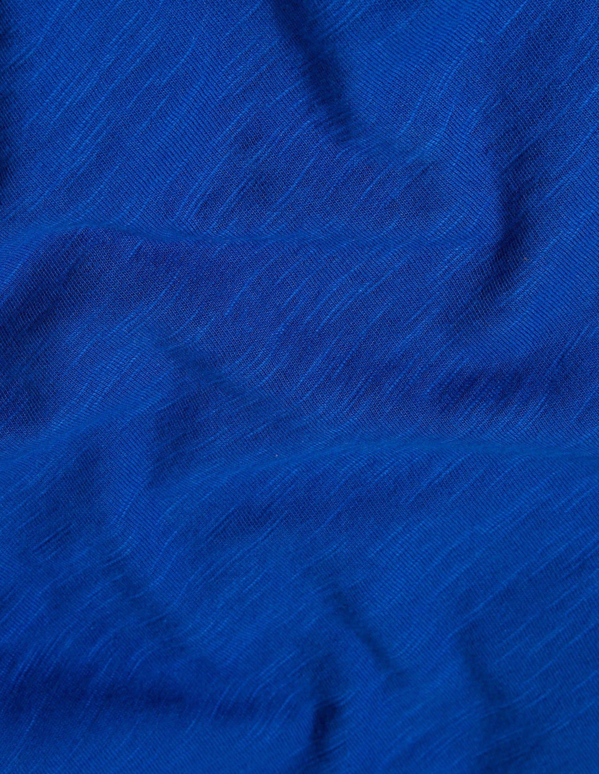 T-shirt délavé en tissu flammé-Bleu brillant-3