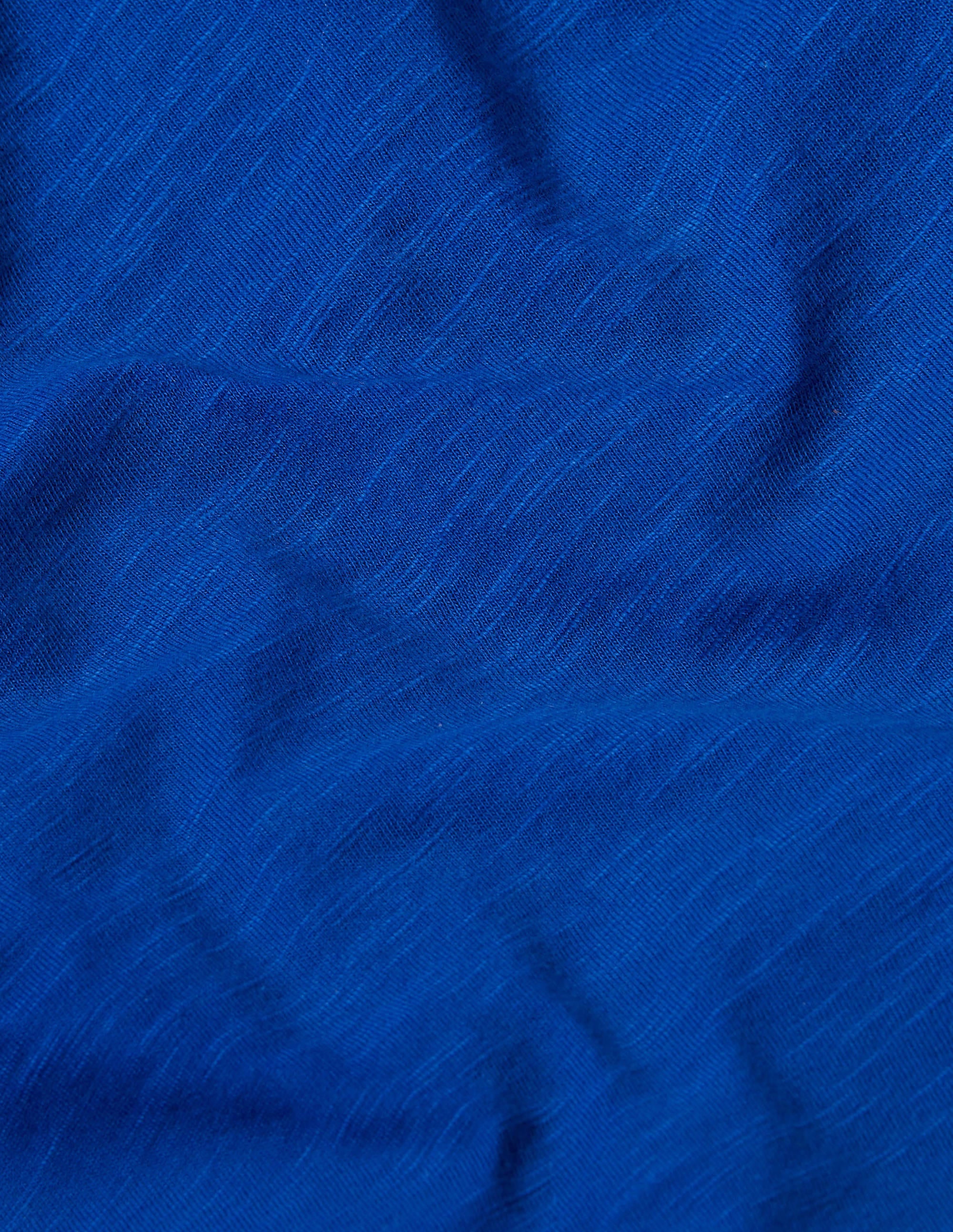 T-shirt délavé en tissu flammé-Bleu brillant - Image 3