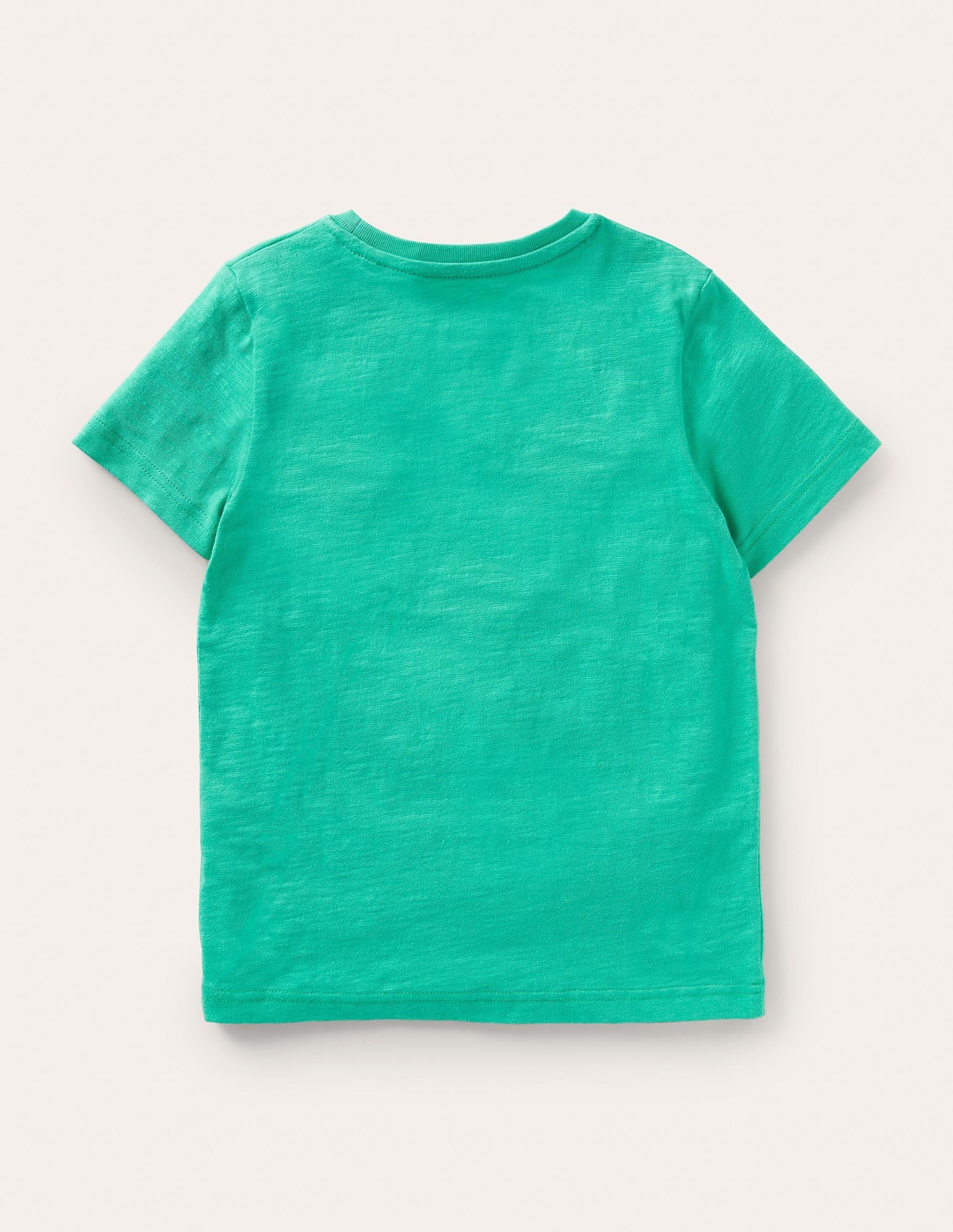 Vorgewaschenes T-Shirt aus Flammgarn-Tropisches Grün-2