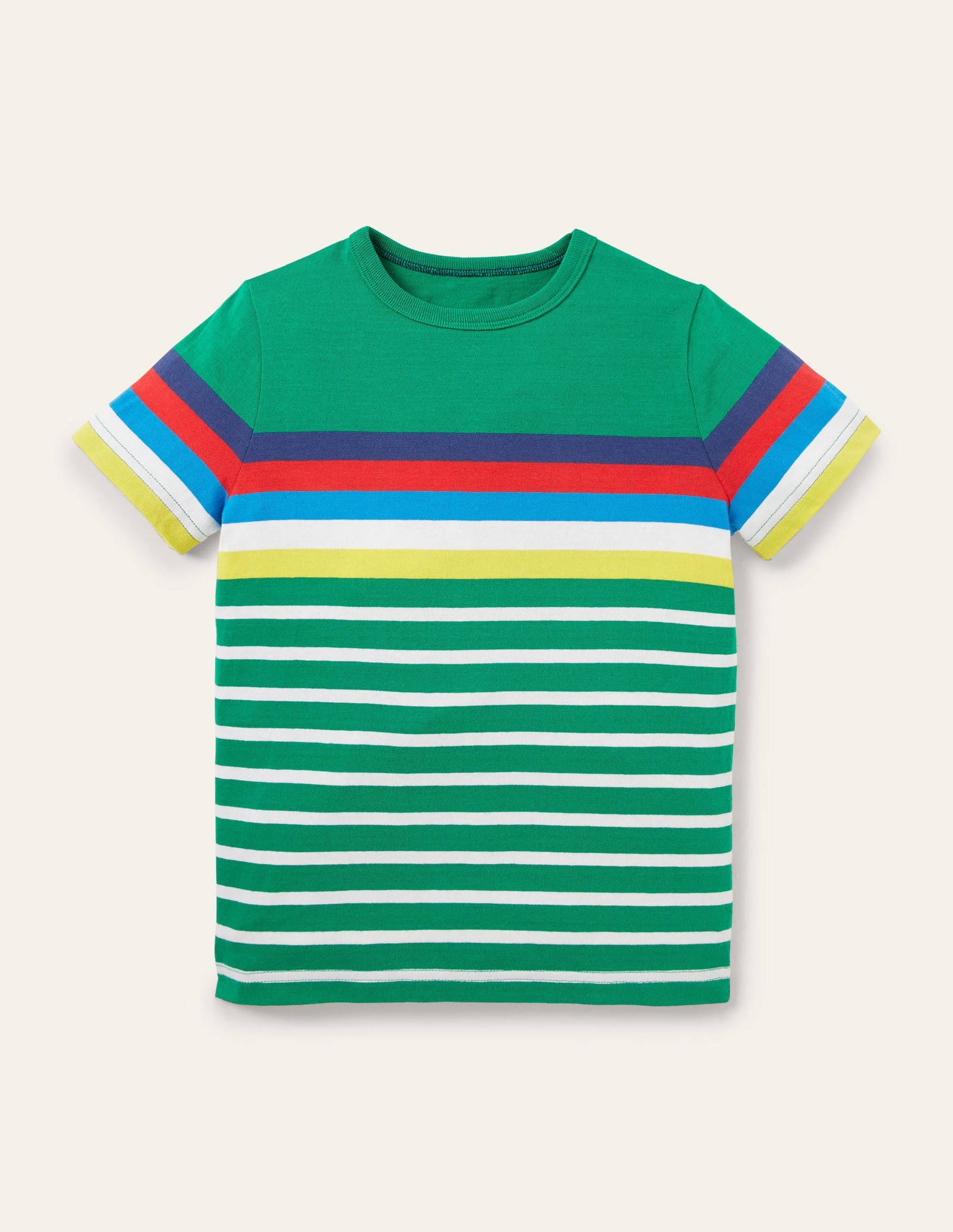 Bretonshirt mit Regenbogenstreifen-Highland Green Rainbow-1