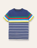 Bretonshirt mit Regenbogenstreifen-Starboard Blue Rainbow