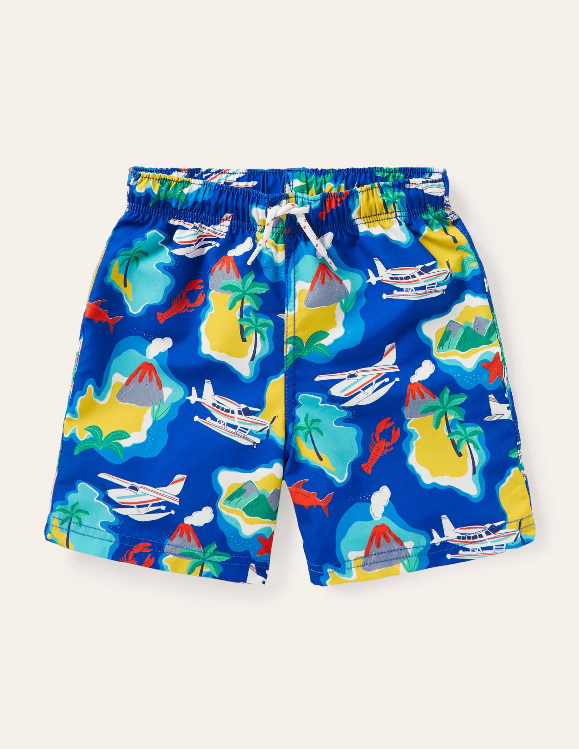 Badeshorts-Blitzblau, Inselmuster - Image 1