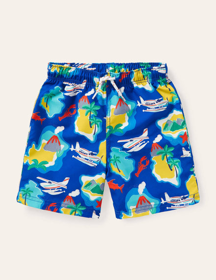 Badeshorts-Blitzblau, Inselmuster