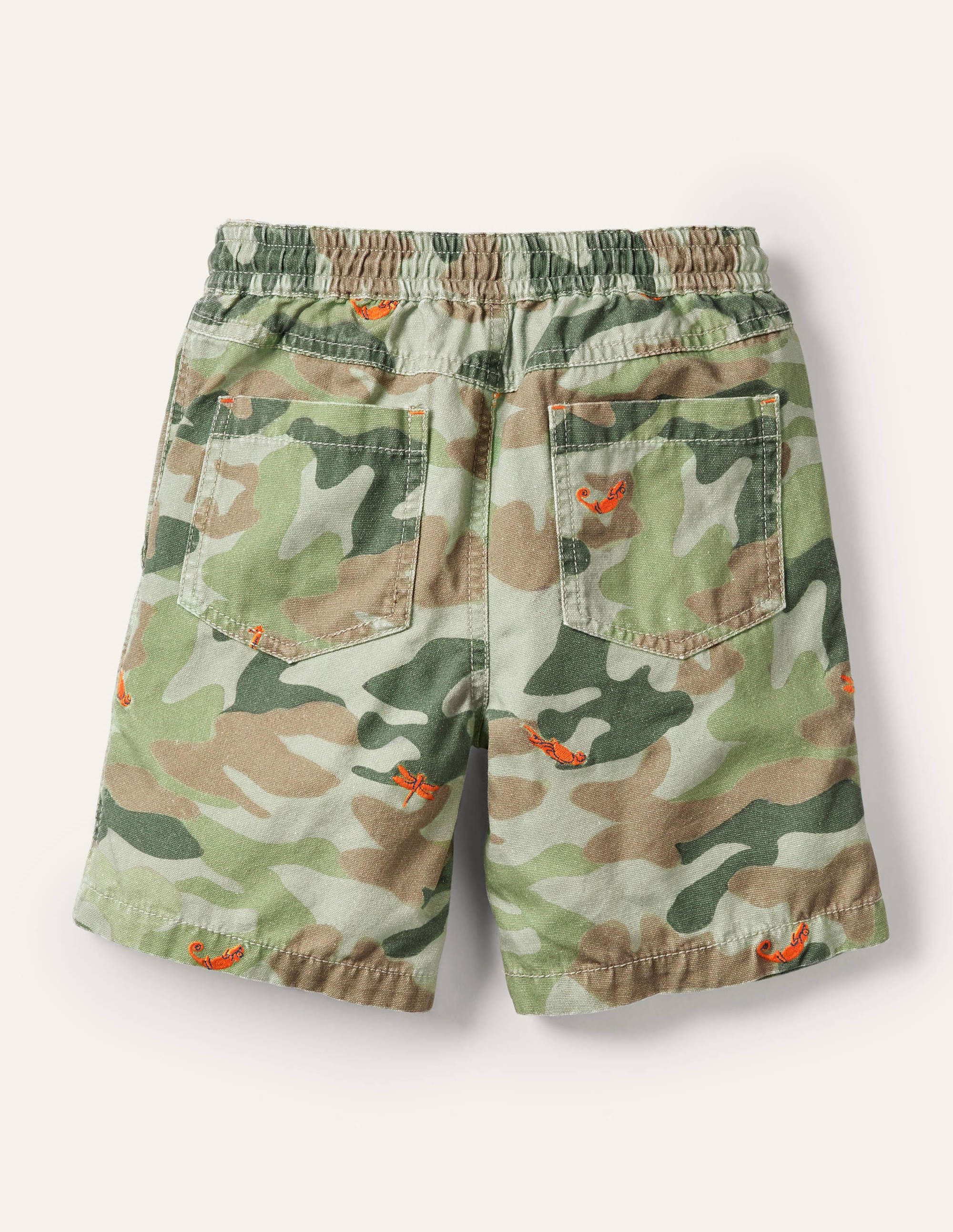 Shorts mit Tunnelzug zum Hineinschlüpfen-Grünes Camouflagemuster, Tiere - Image 2