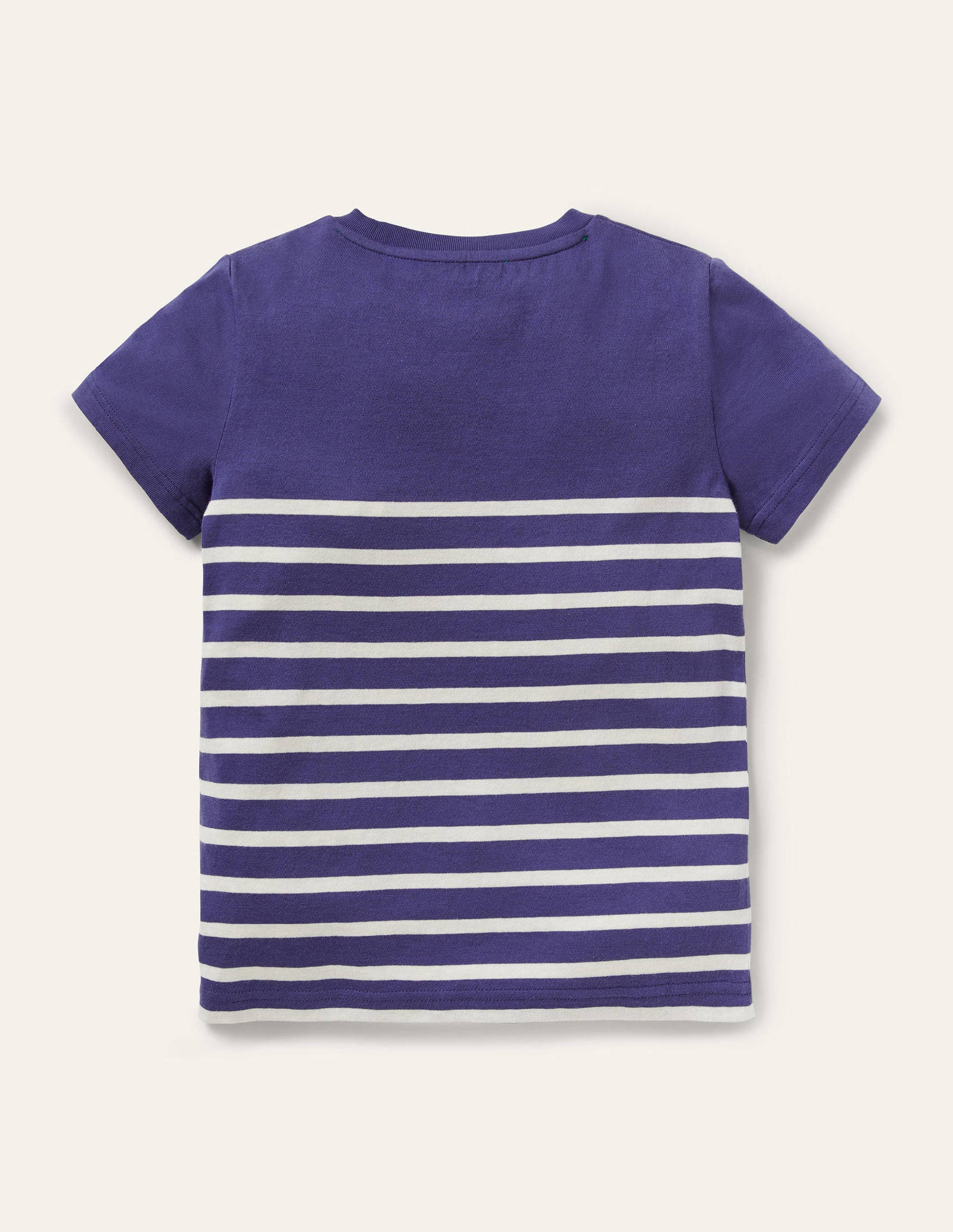 Kurzärmliges Bretonshirt-Schuluniform-Navy/Naturweiß, Totenköpfe-2