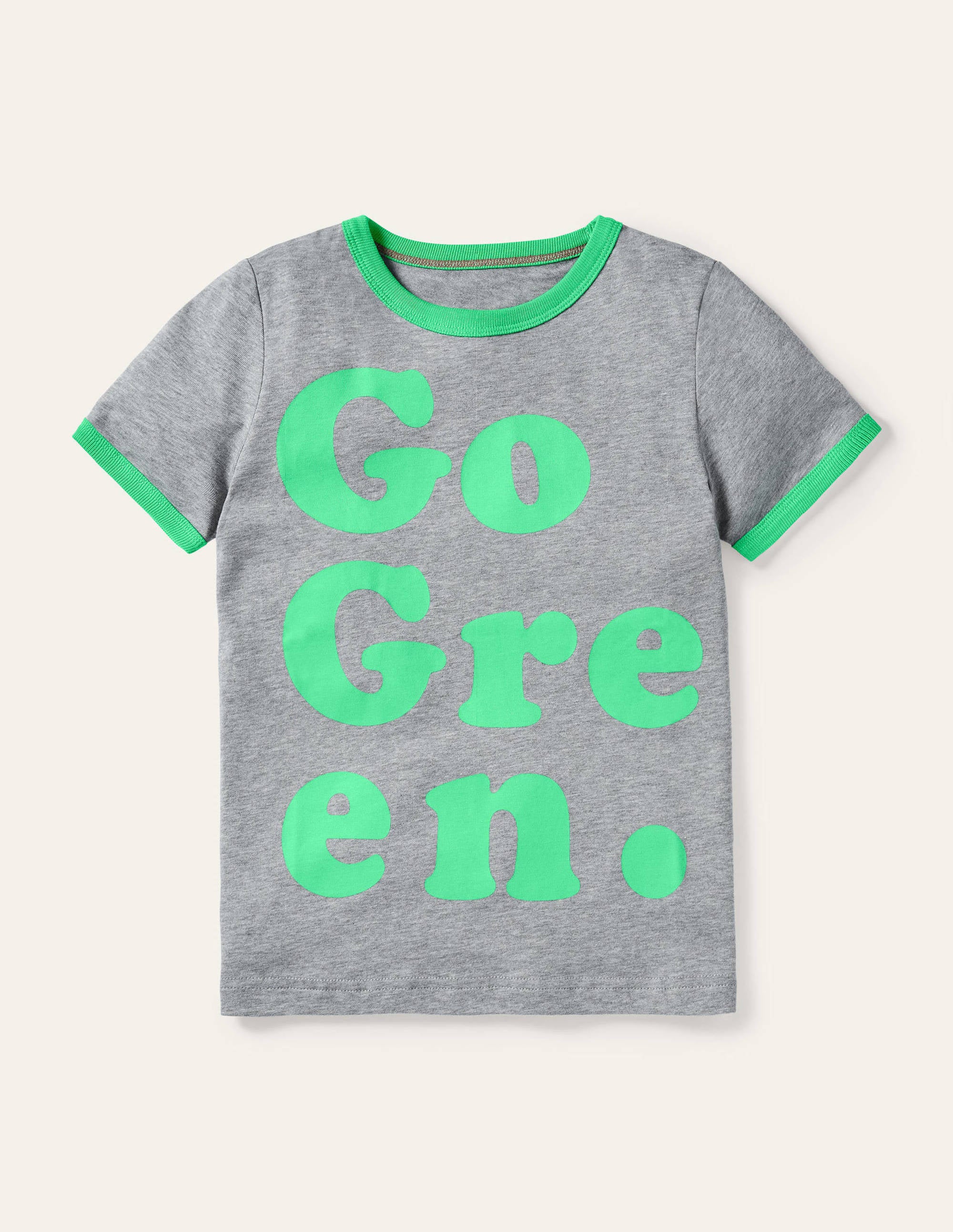 T-shirt graphique-Motif Go Green gris chiné - Image 1