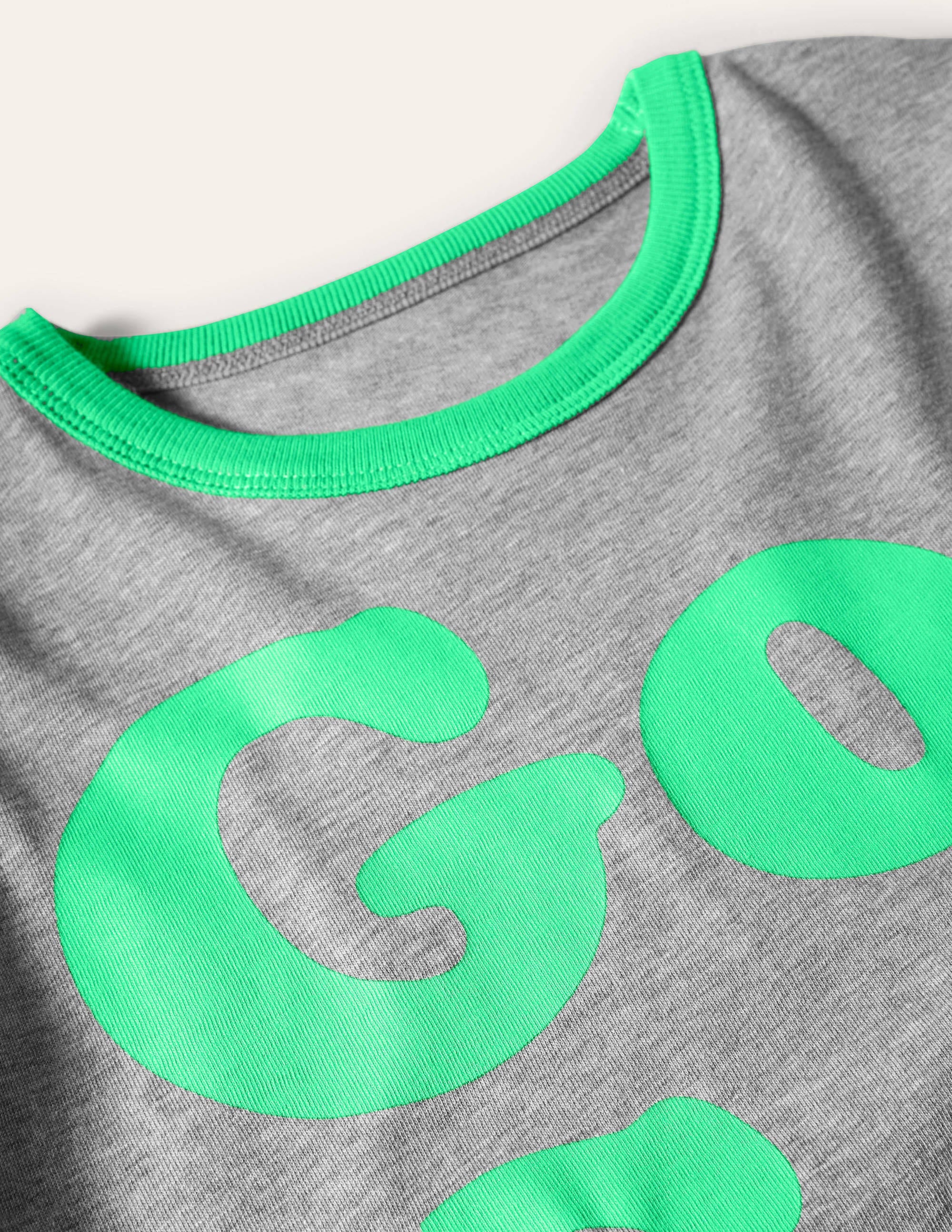 T-shirt graphique-Motif Go Green gris chiné - Image 3