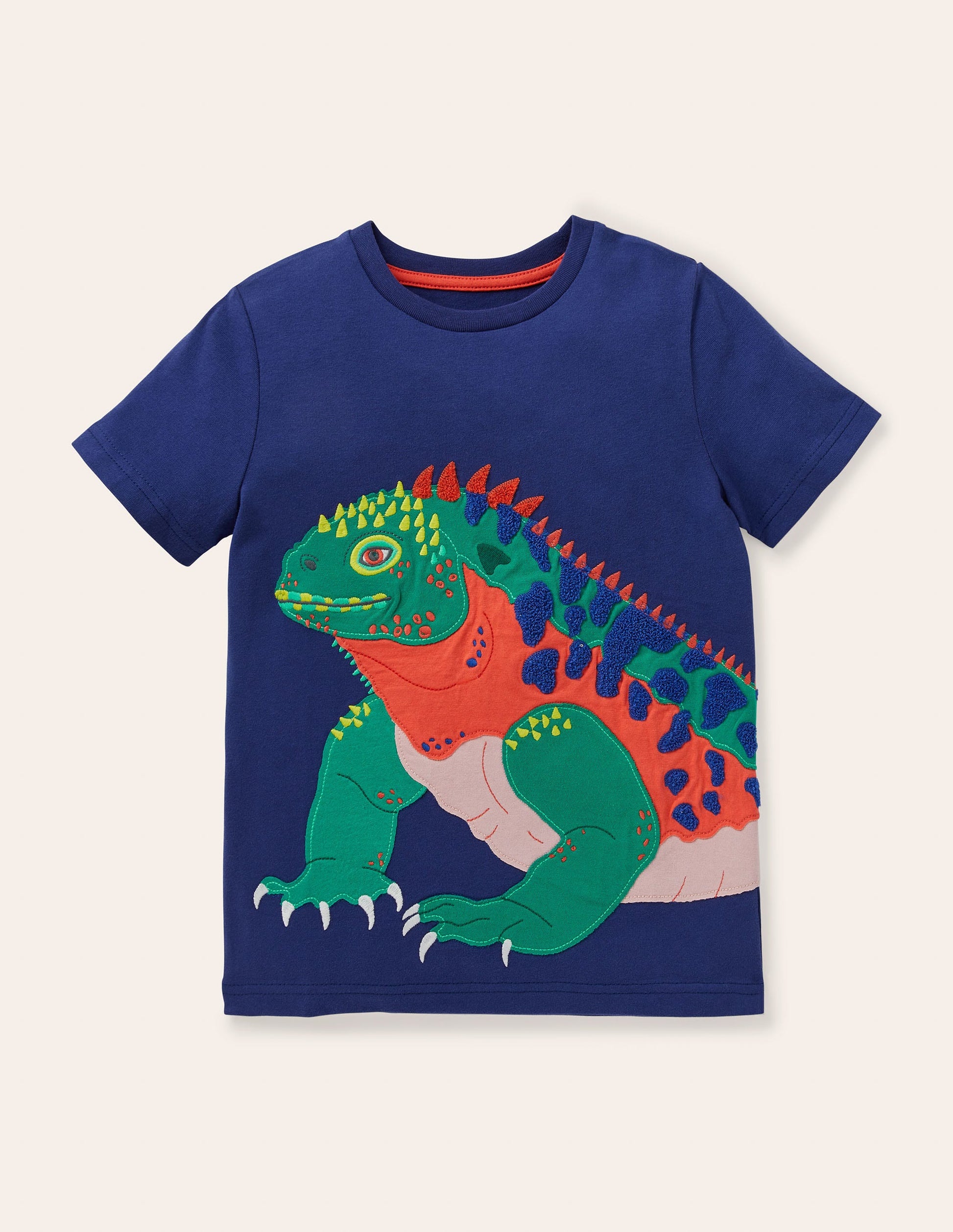 T-shirt à appliqué animal exotique-Iguane bleu tribord-1