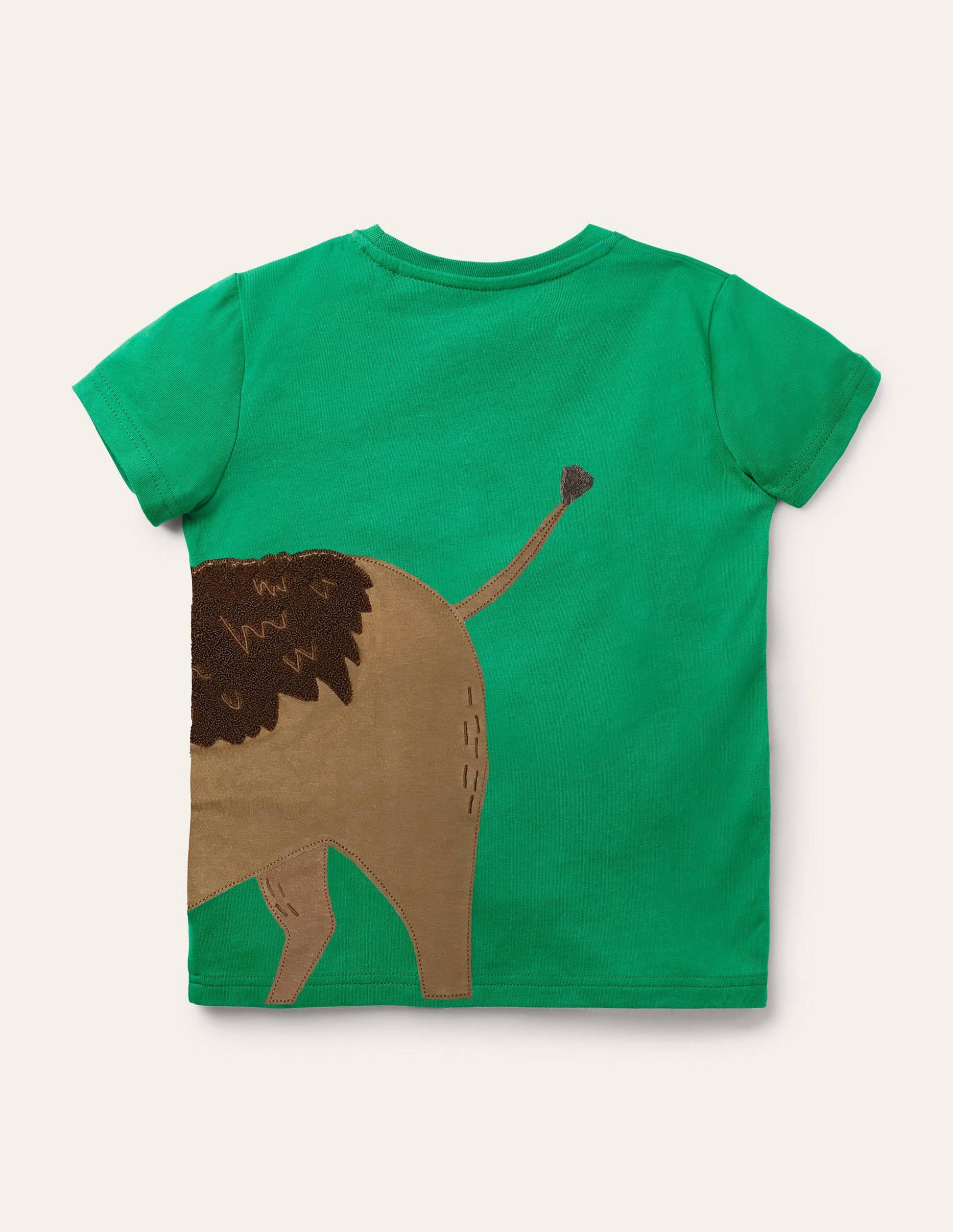 T-Shirt mit exotischer Tierapplikation-Baumgrün, Warzenschwein-2