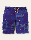 Short cargo-Dinosaures bleu camouflage