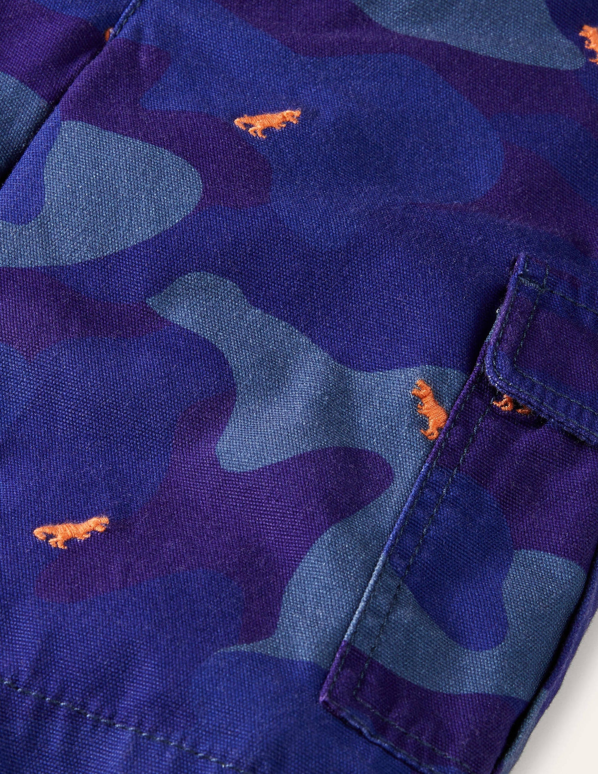 Short cargo-Dinosaures bleu camouflage-3