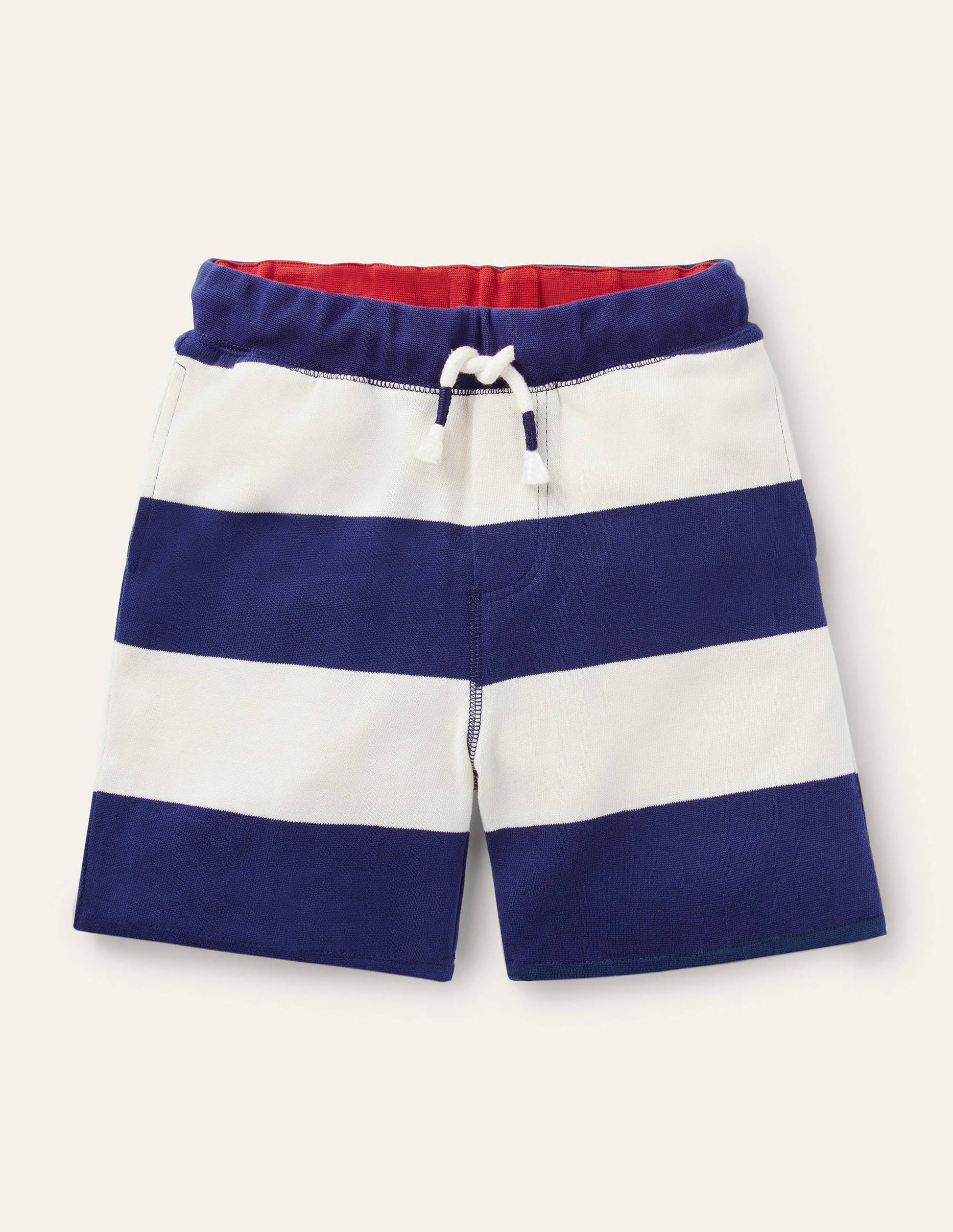 Jerseyshorts aus Flammgarn-Schuluniform-Navy/Naturweiß-1