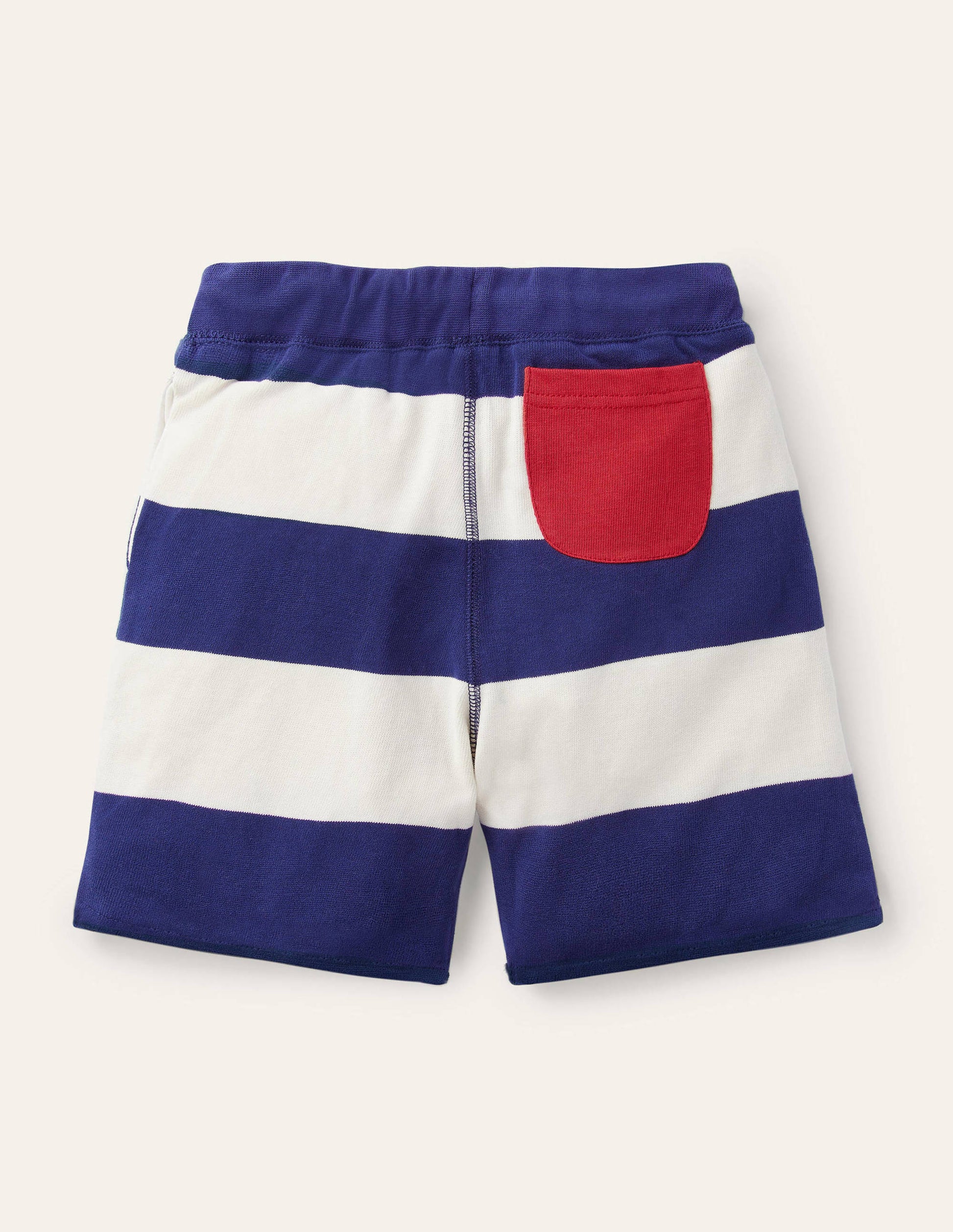 Jerseyshorts aus Flammgarn-Schuluniform-Navy/Naturweiß-2