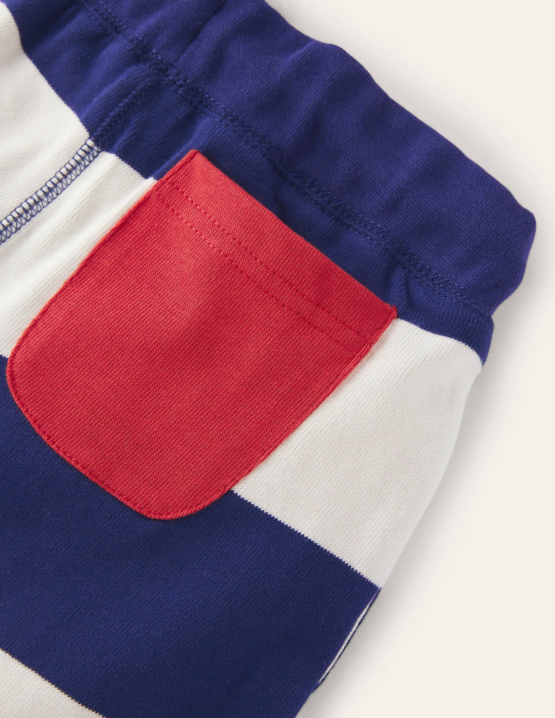 Jerseyshorts aus Flammgarn-Schuluniform-Navy/Naturweiß-3