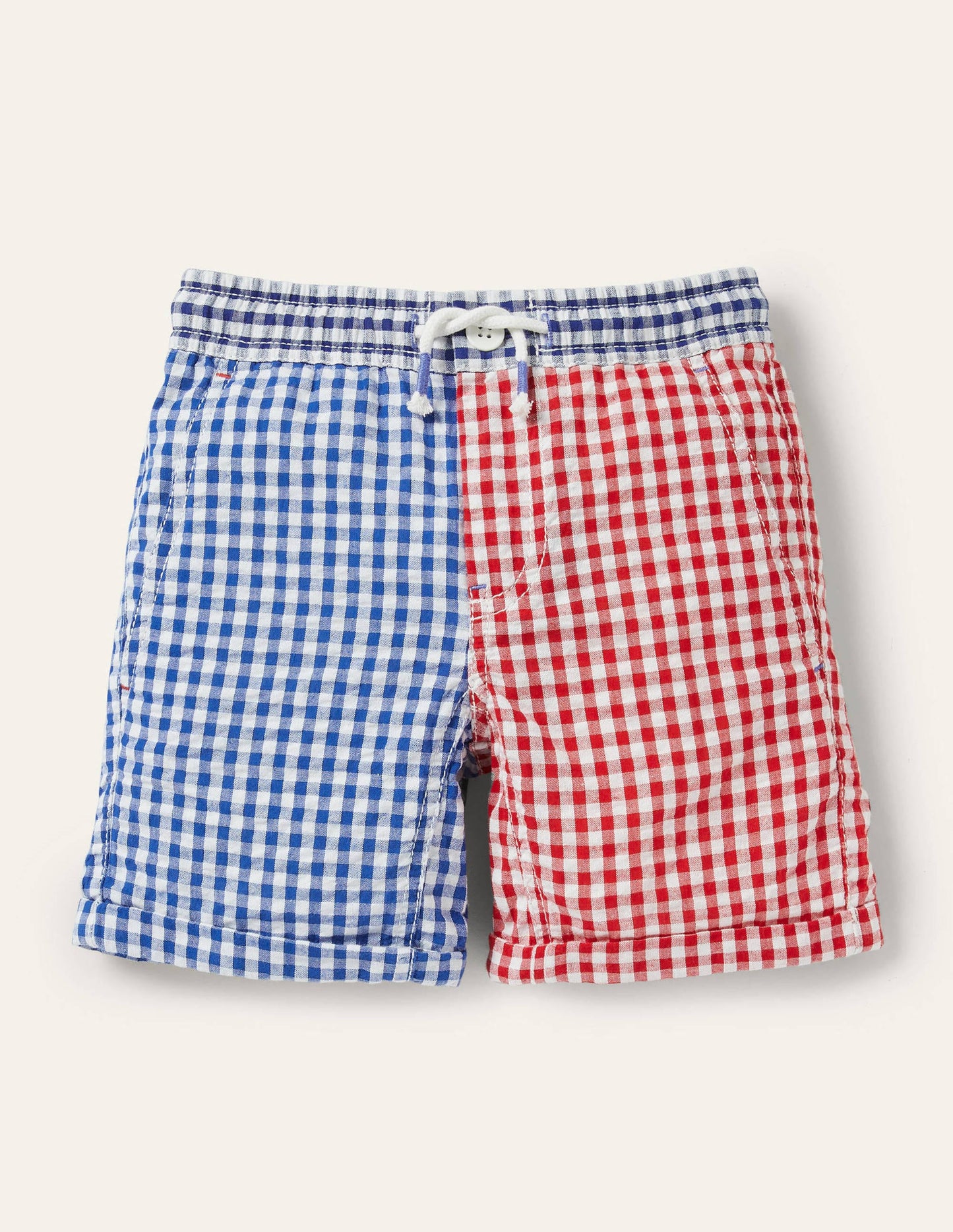 Smart Roll-up Shorts-Rockabilly Red/Celeste Blue