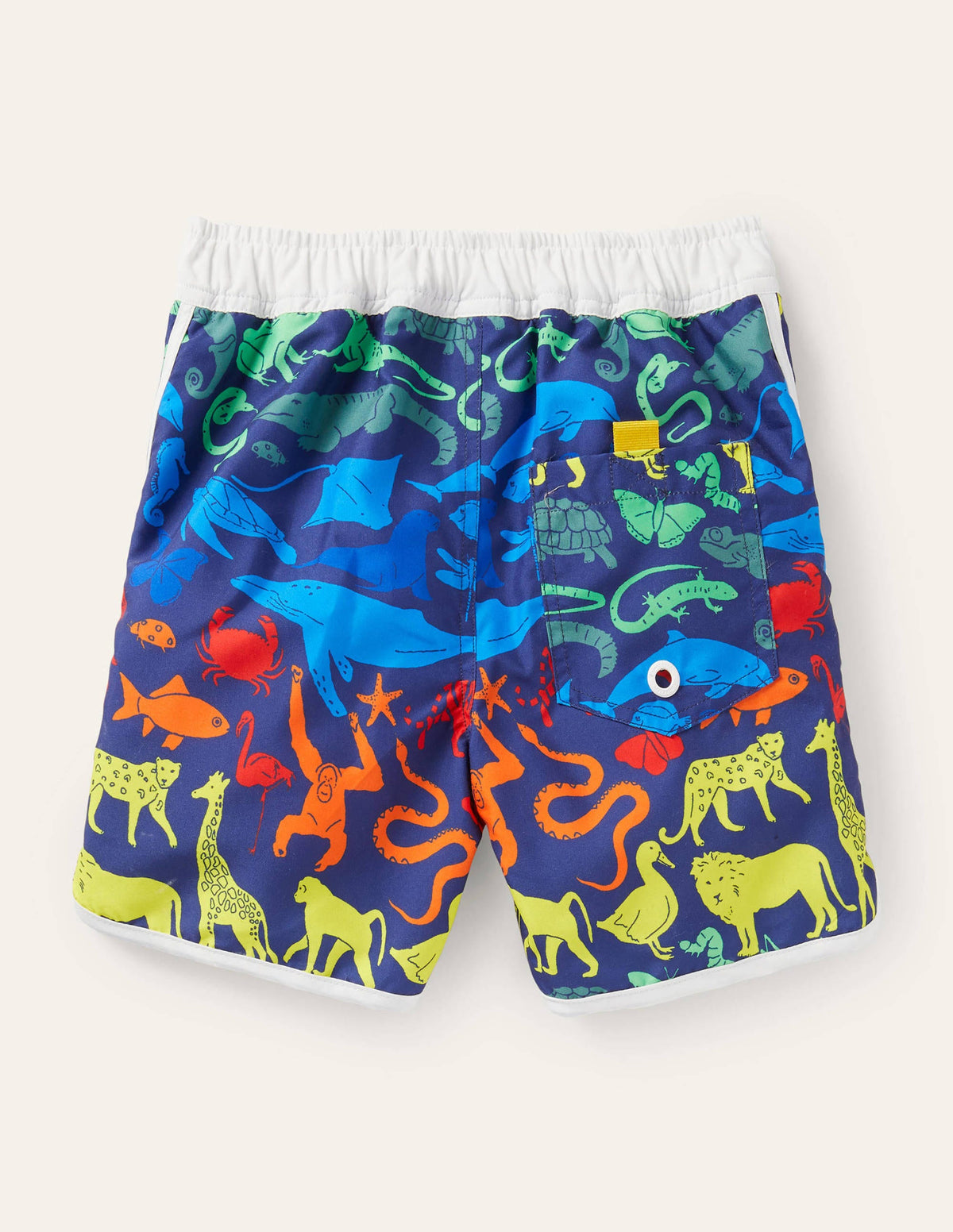 Printed Surf Shorts-Starboard Blue Rainbow Animals - Image 2