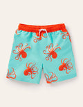 Swim Shorts-Aqua Blue Octopus