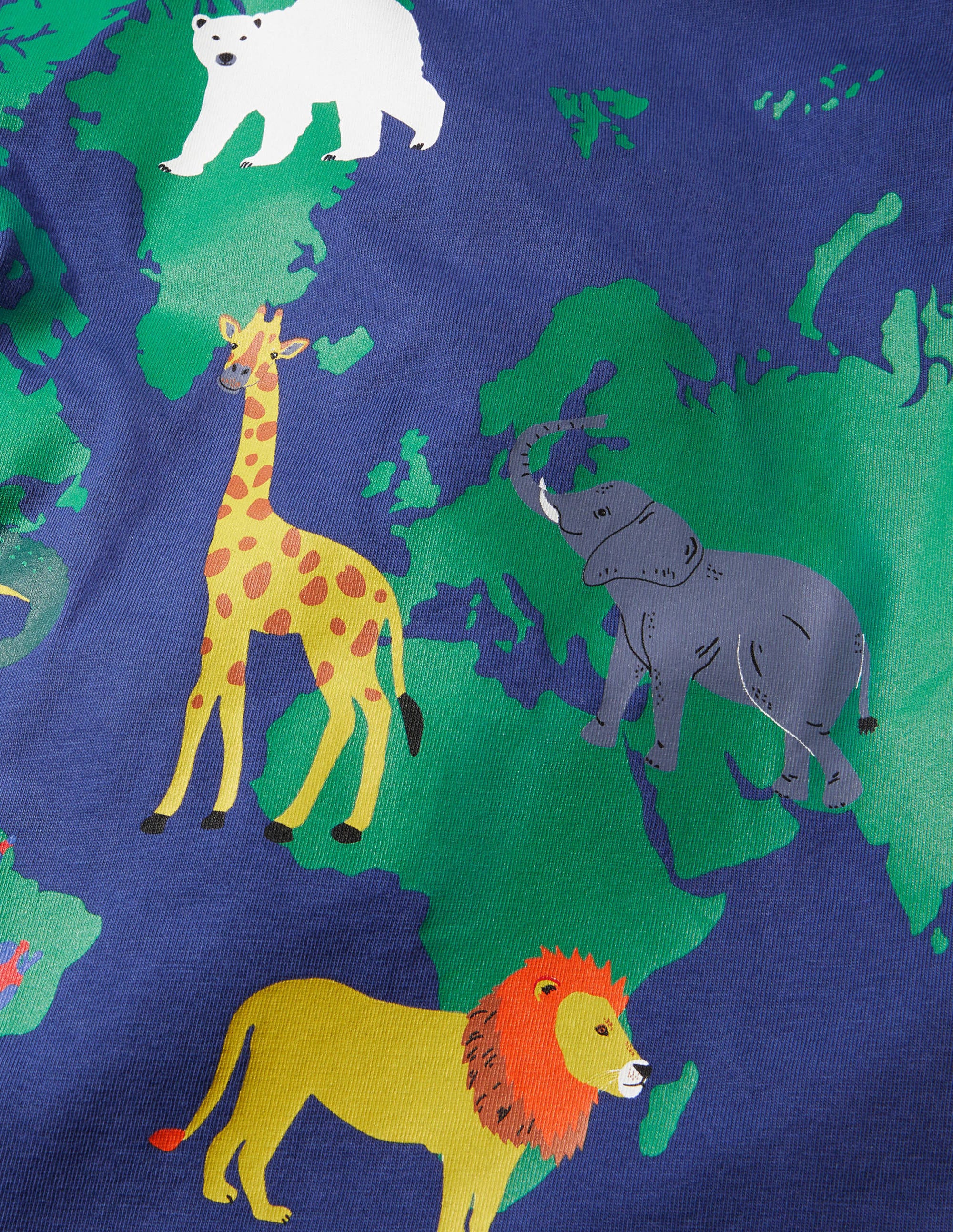 T-shirt à motif carte des animaux sauvages-Starboard Blue Map - Image 3
