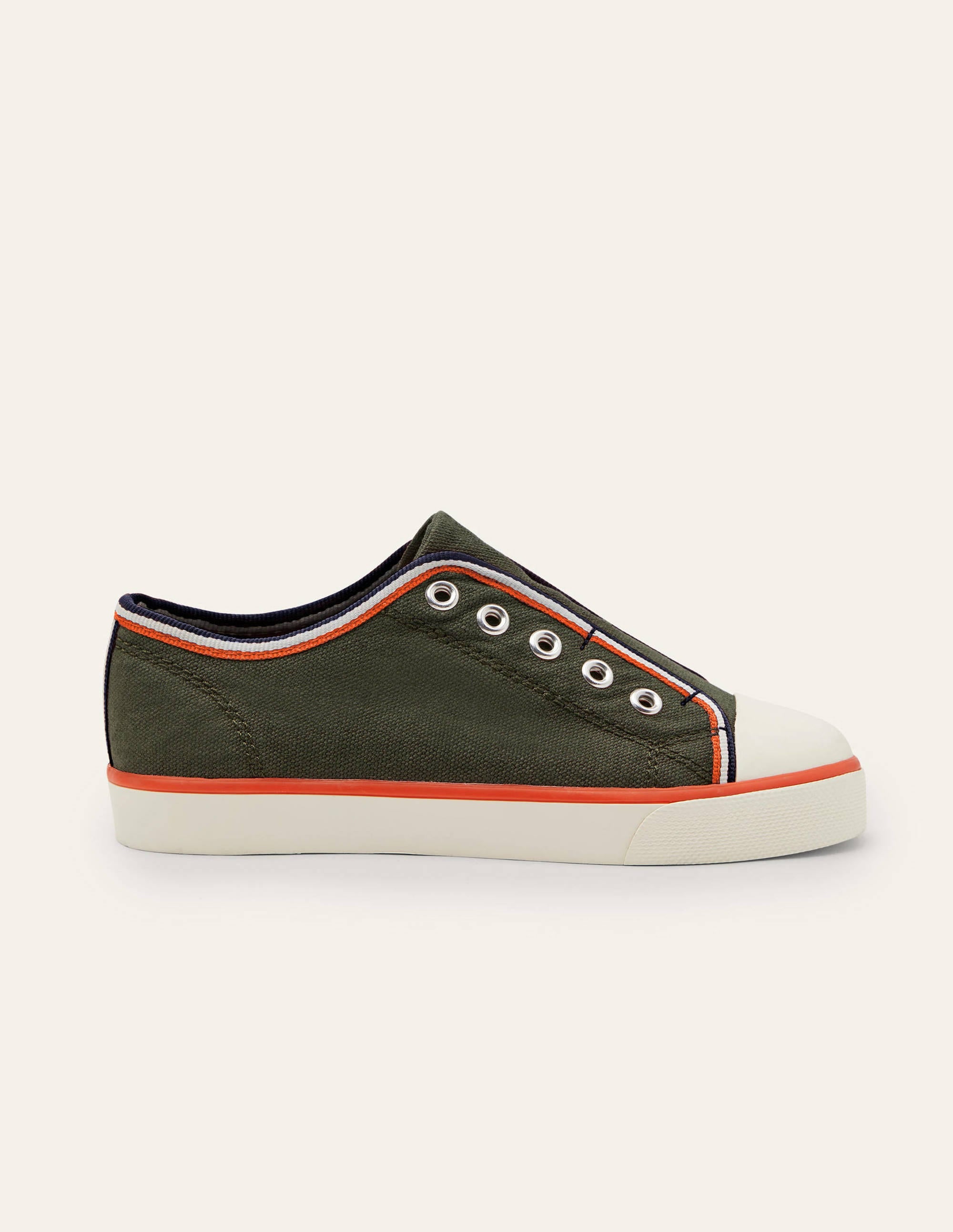 Chaussures sans lacets en toile-Kaki - Image 2