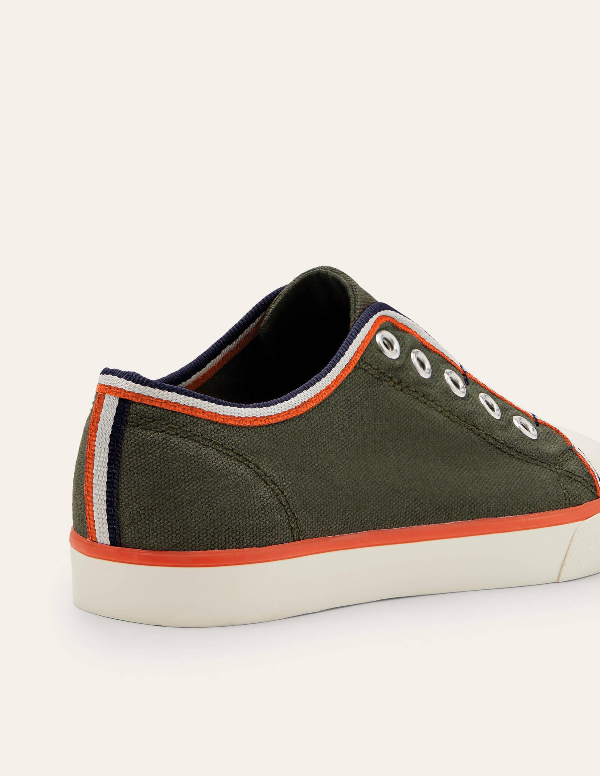 Chaussures sans lacets en toile-Kaki-3