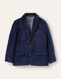 Blazer de fête en velours-Bleu marine universitaire