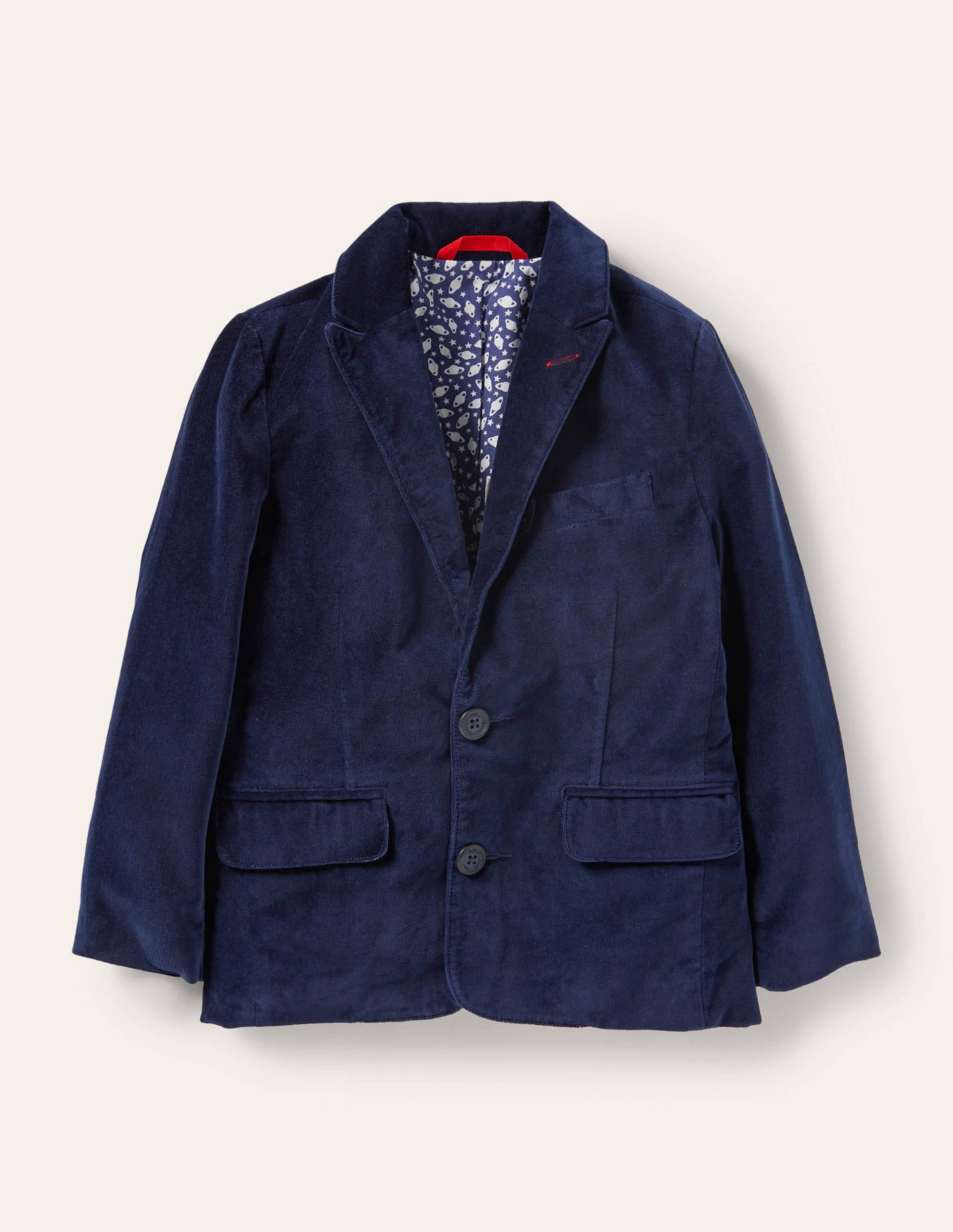 Blazer de fête en velours-Bleu marine universitaire - Image 1