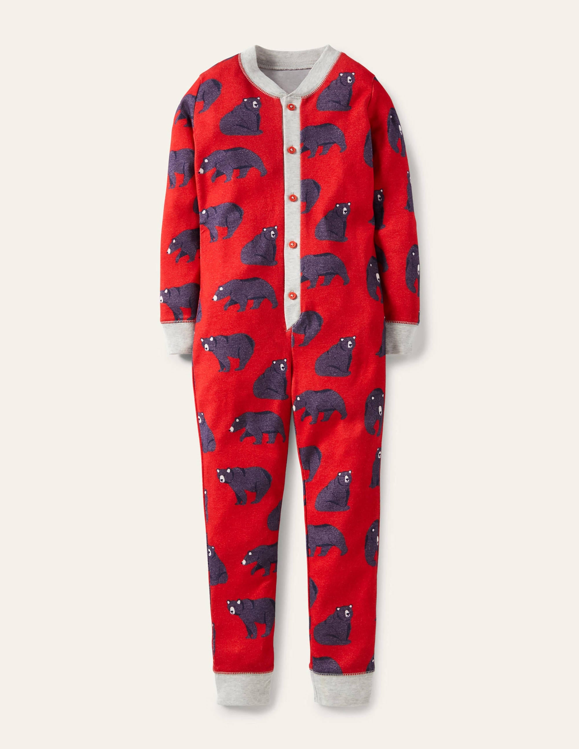 Snug All-In-One Pyjamas-Rockabilly Red Bears - Image 1
