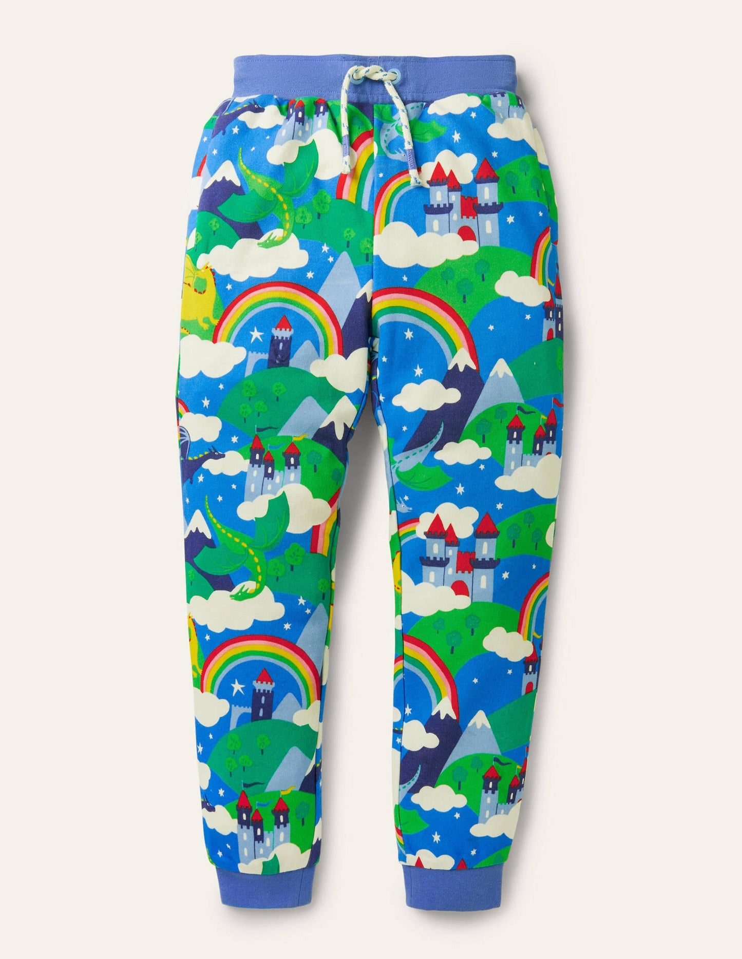 Gemusterte Jogginghose-Blau, Regenbögen/Drachen/Himmel