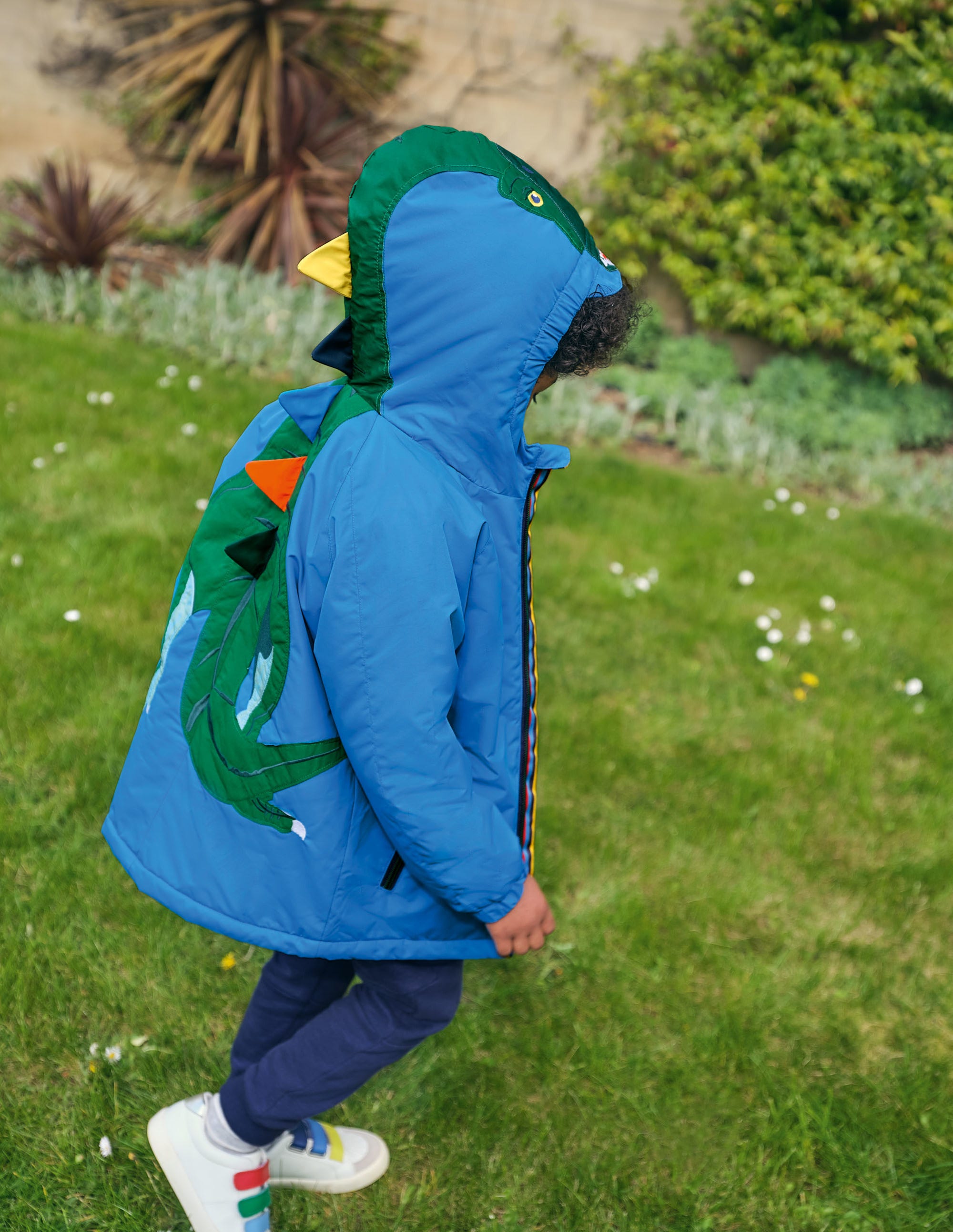 Cosy Sherpa-lined Anorak-Moroccan Blue Dinosaur - Image 2