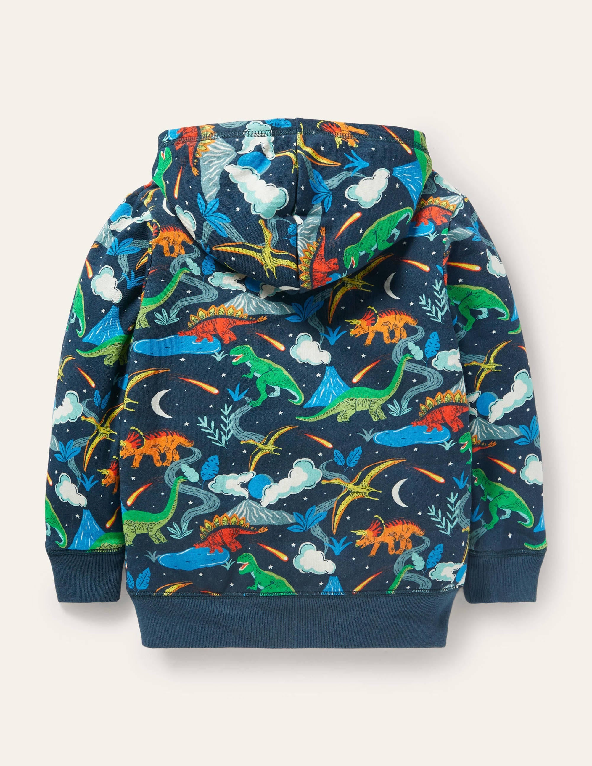 Kapuzenjacke mit kuscheligem Futter-Rußgrau, Dinosaurier - Image 2