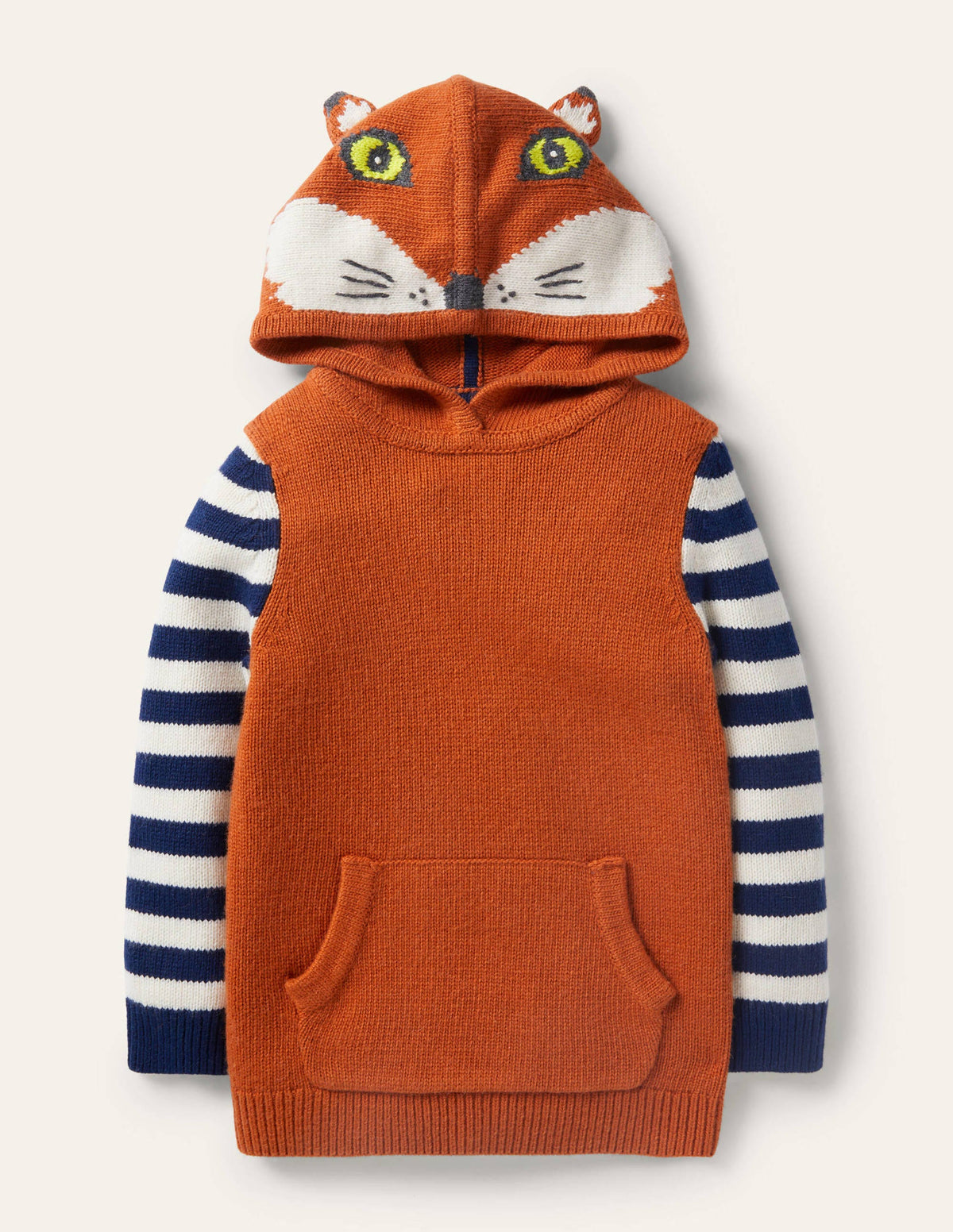 Strick-Hoodie mit Waldmotiv-Rostbraun Meliert, Fuchs - Image 1