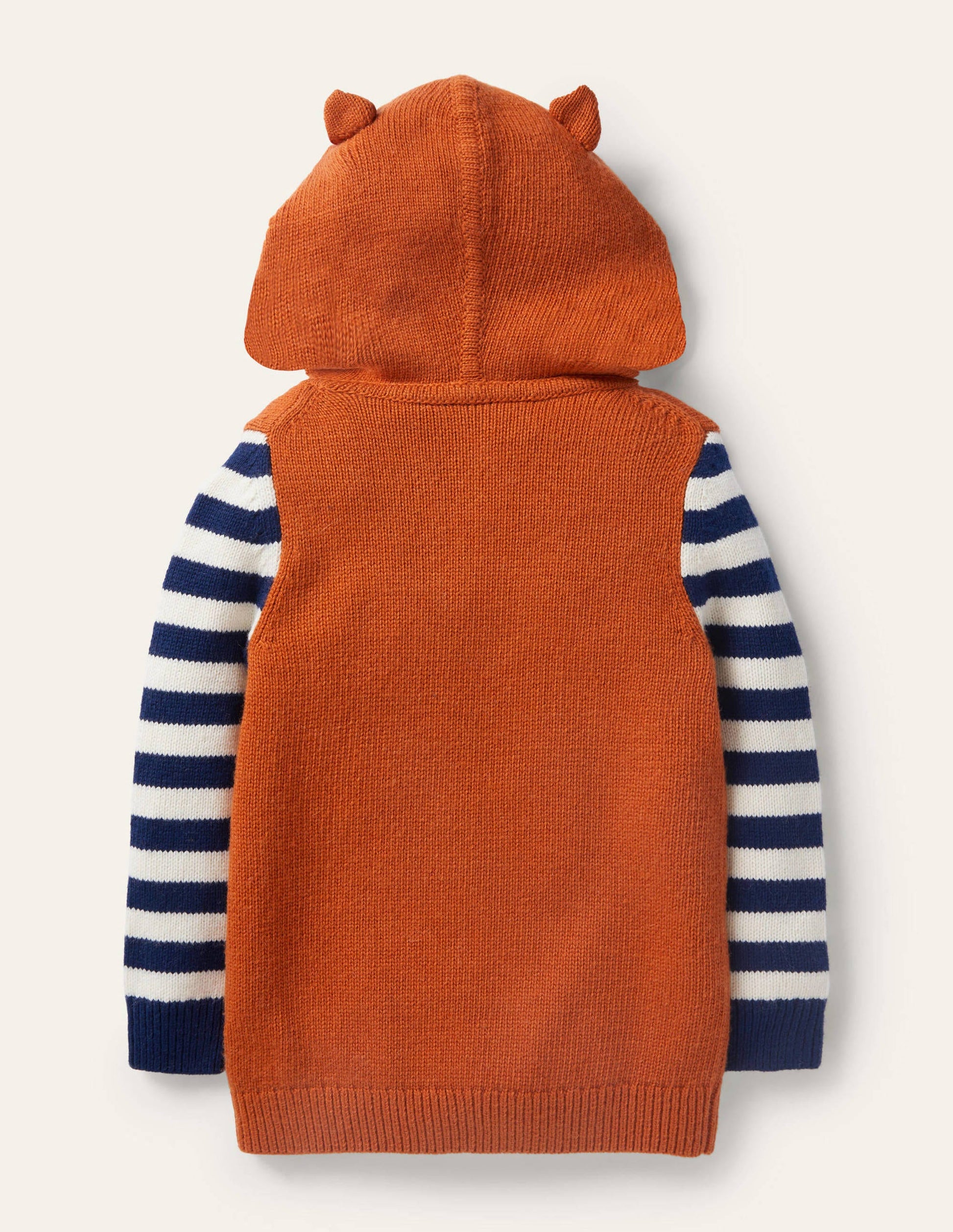 Strick-Hoodie mit Waldmotiv-Rostbraun Meliert, Fuchs-2