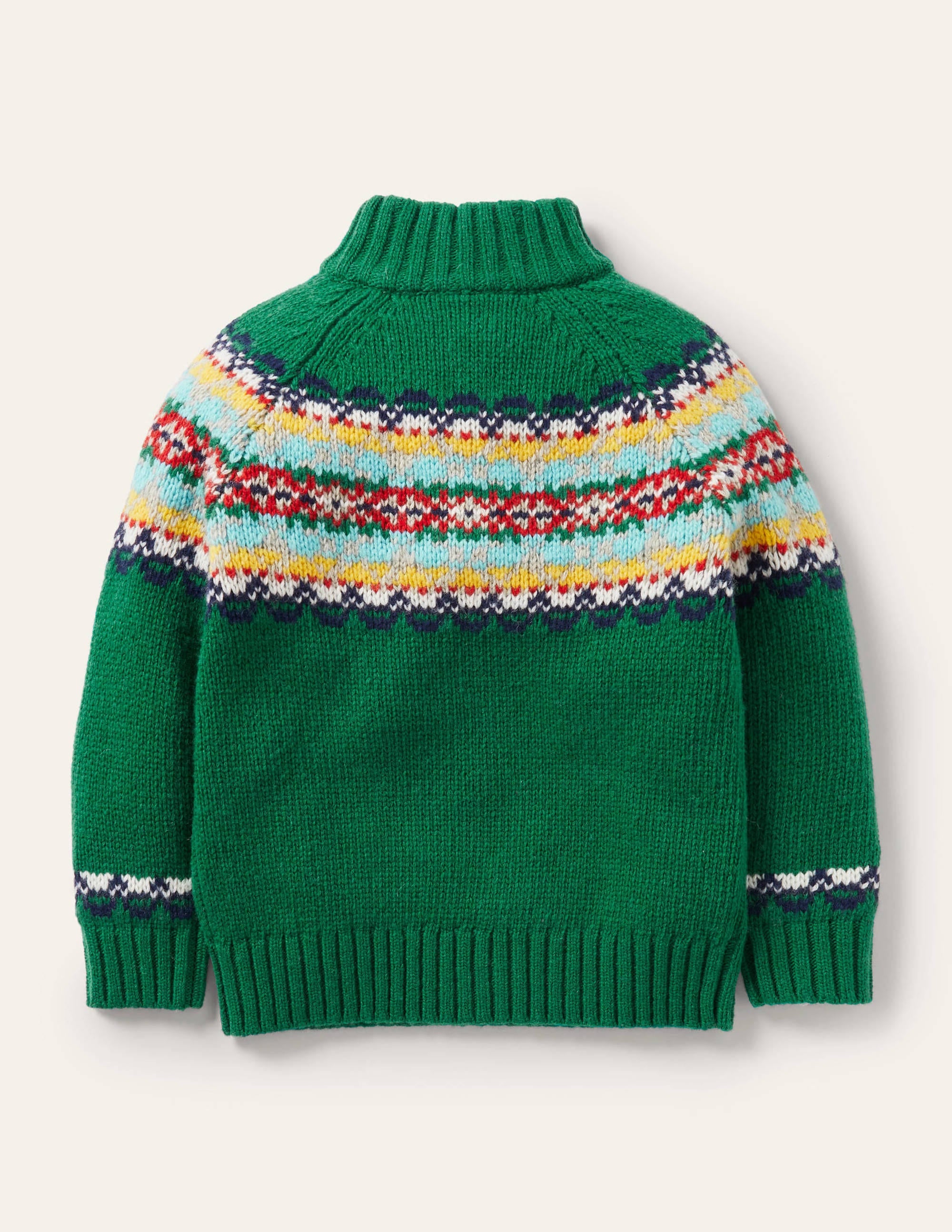 Pull partiellement zippé-Motif jacquard vert des Highlands - Image 2