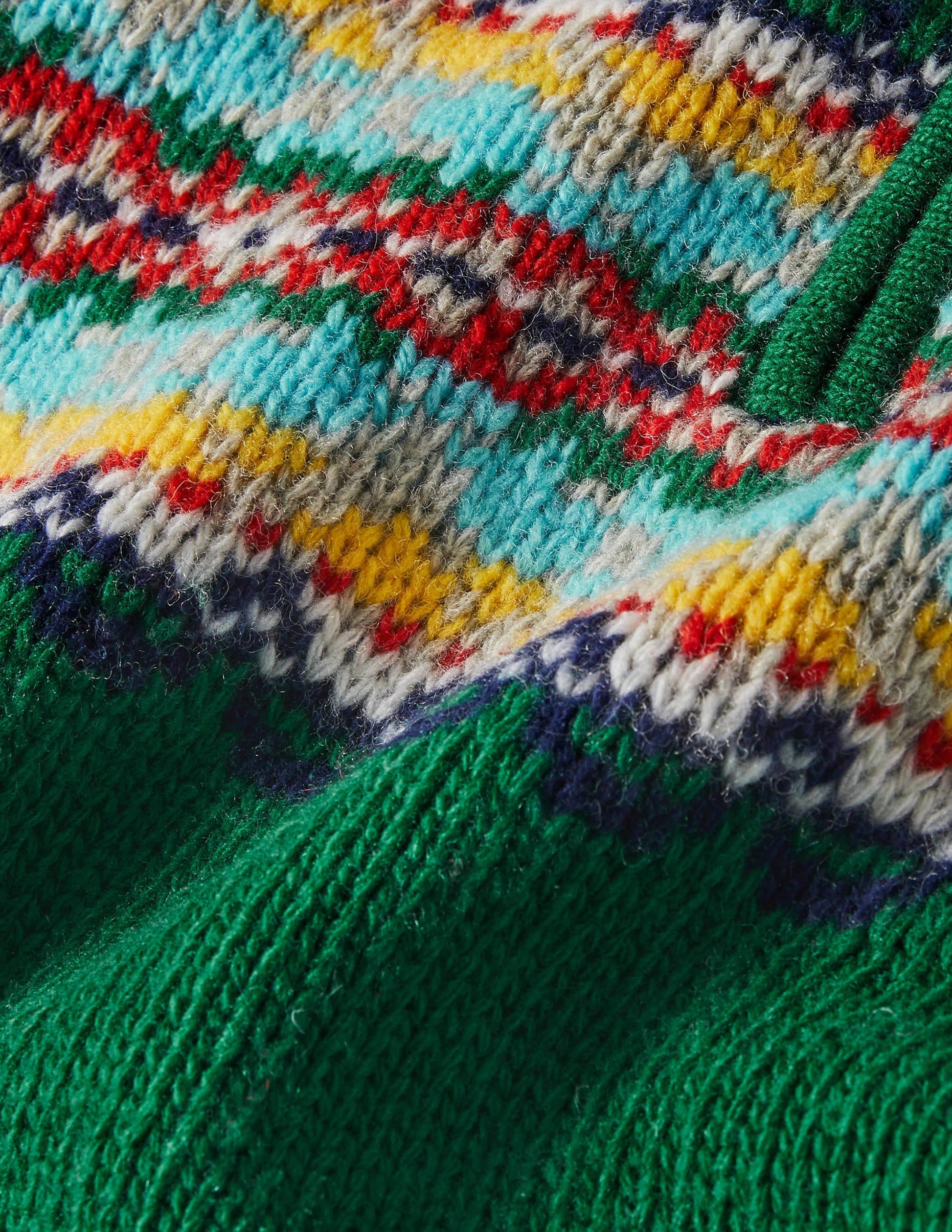 Pull partiellement zippé-Motif jacquard vert des Highlands-3