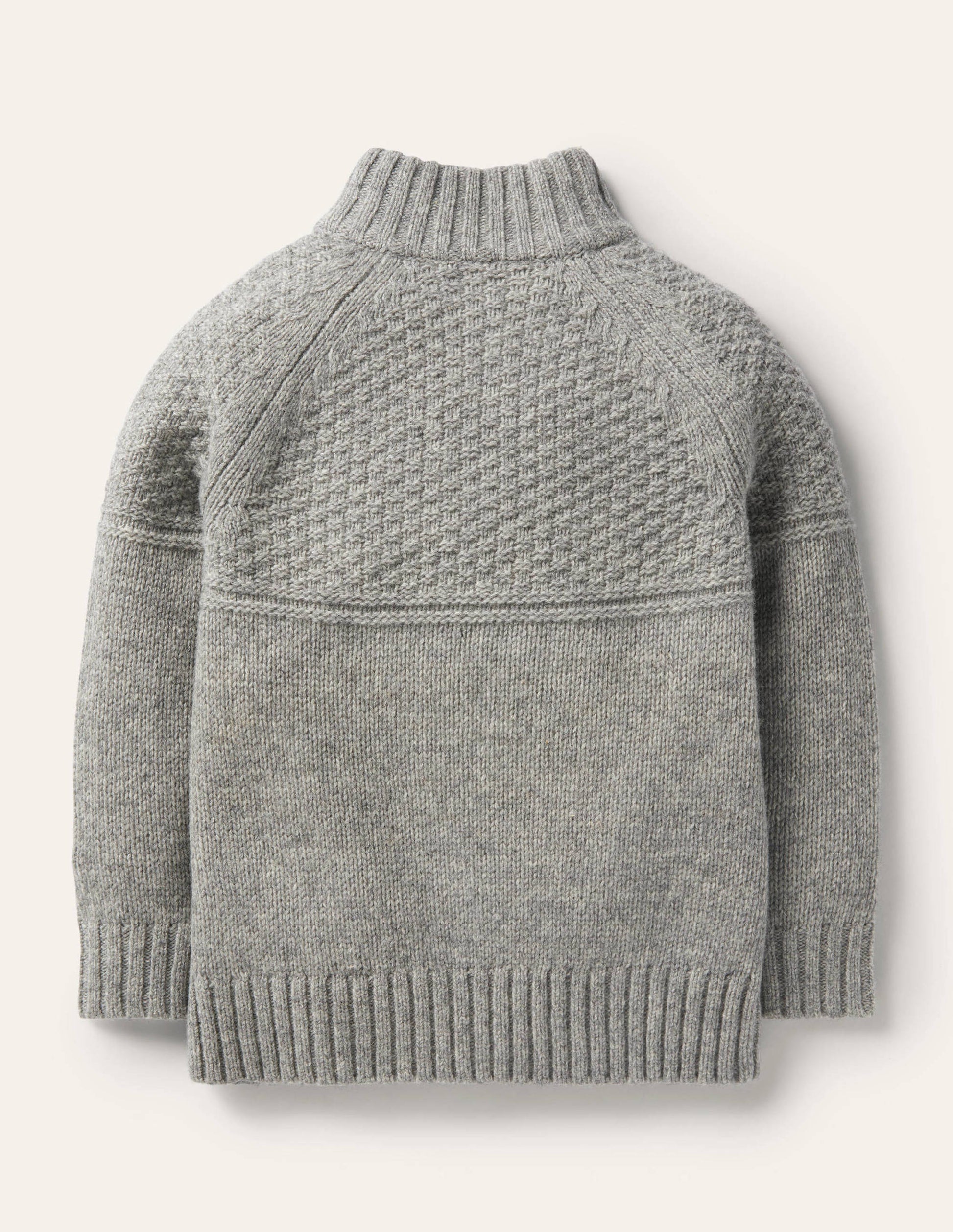 Pullover mit halbem Reißverschluss-Grau Meliert-2