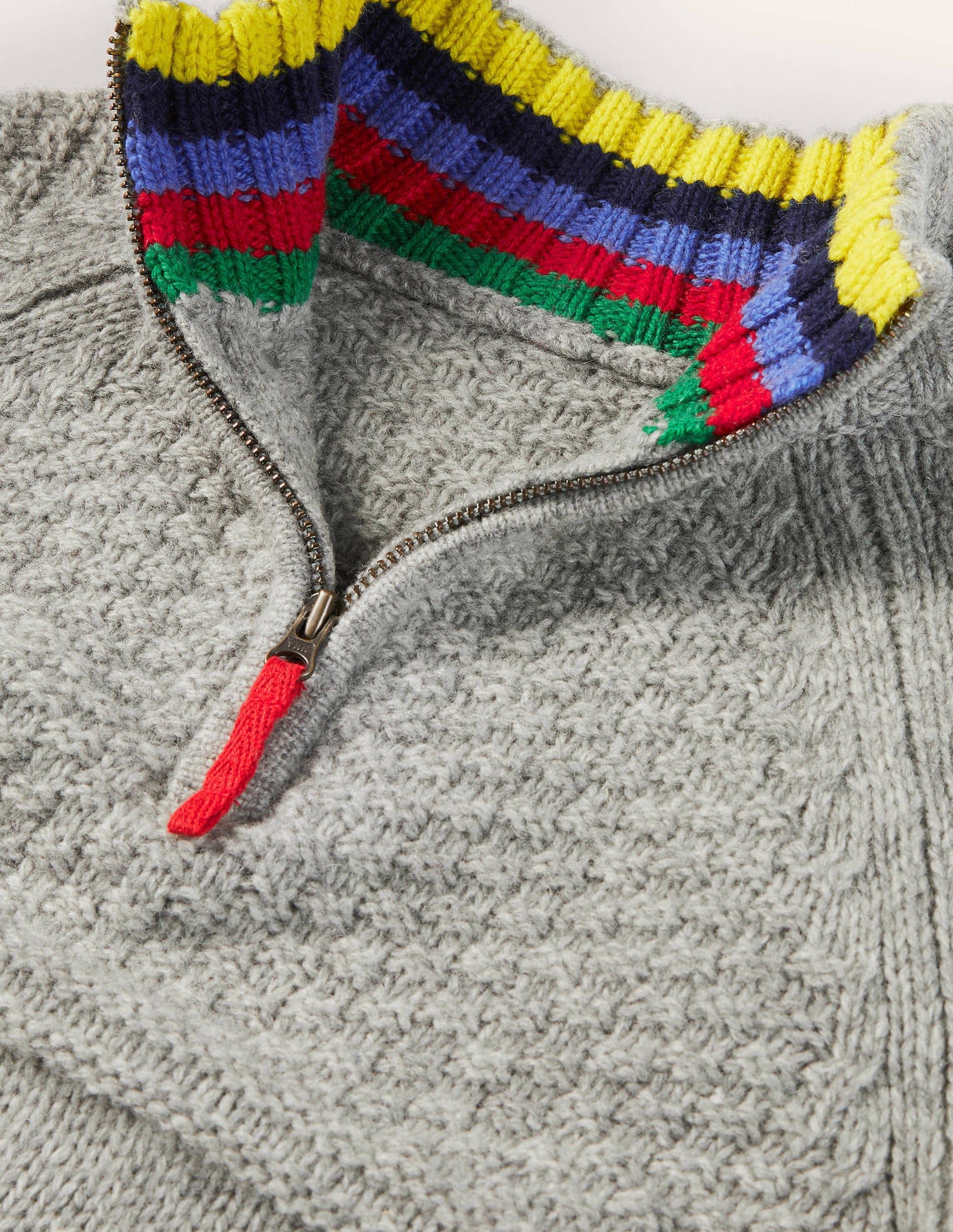 Pullover mit halbem Reißverschluss-Grau Meliert-3