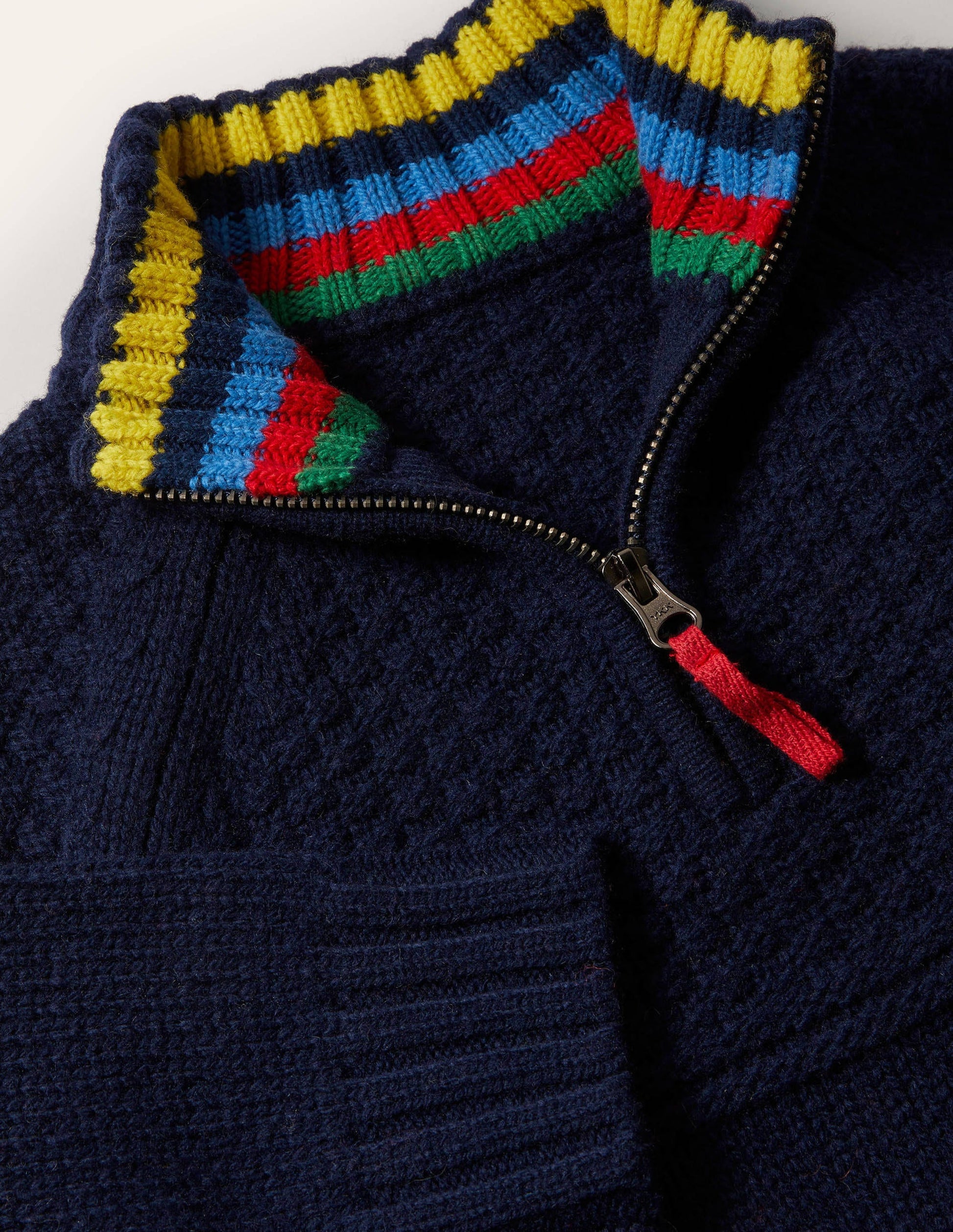 Pullover mit halbem Reißverschluss-Schuluniform-Navy-3