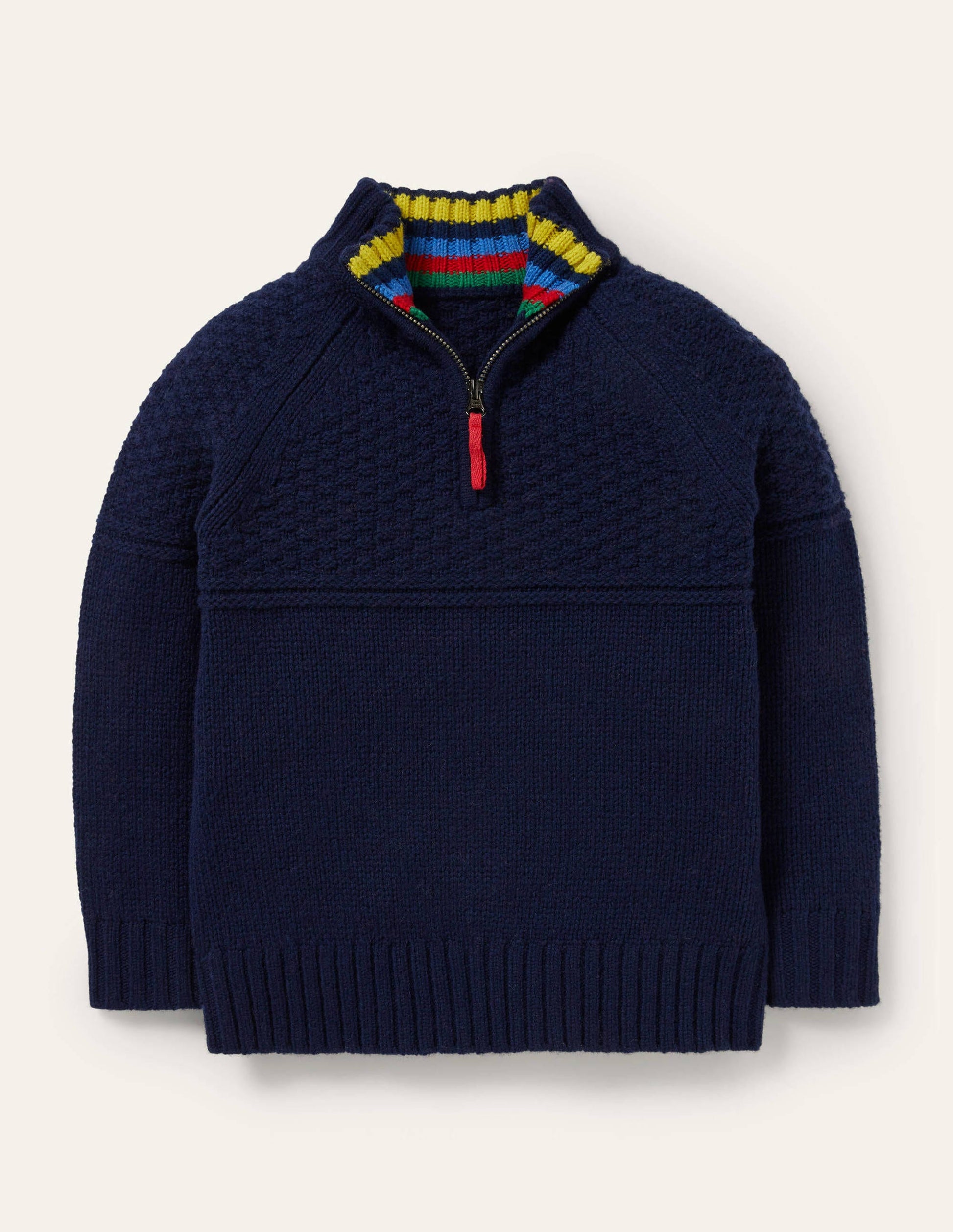 Pullover mit halbem Reißverschluss-Schuluniform-Navy-1