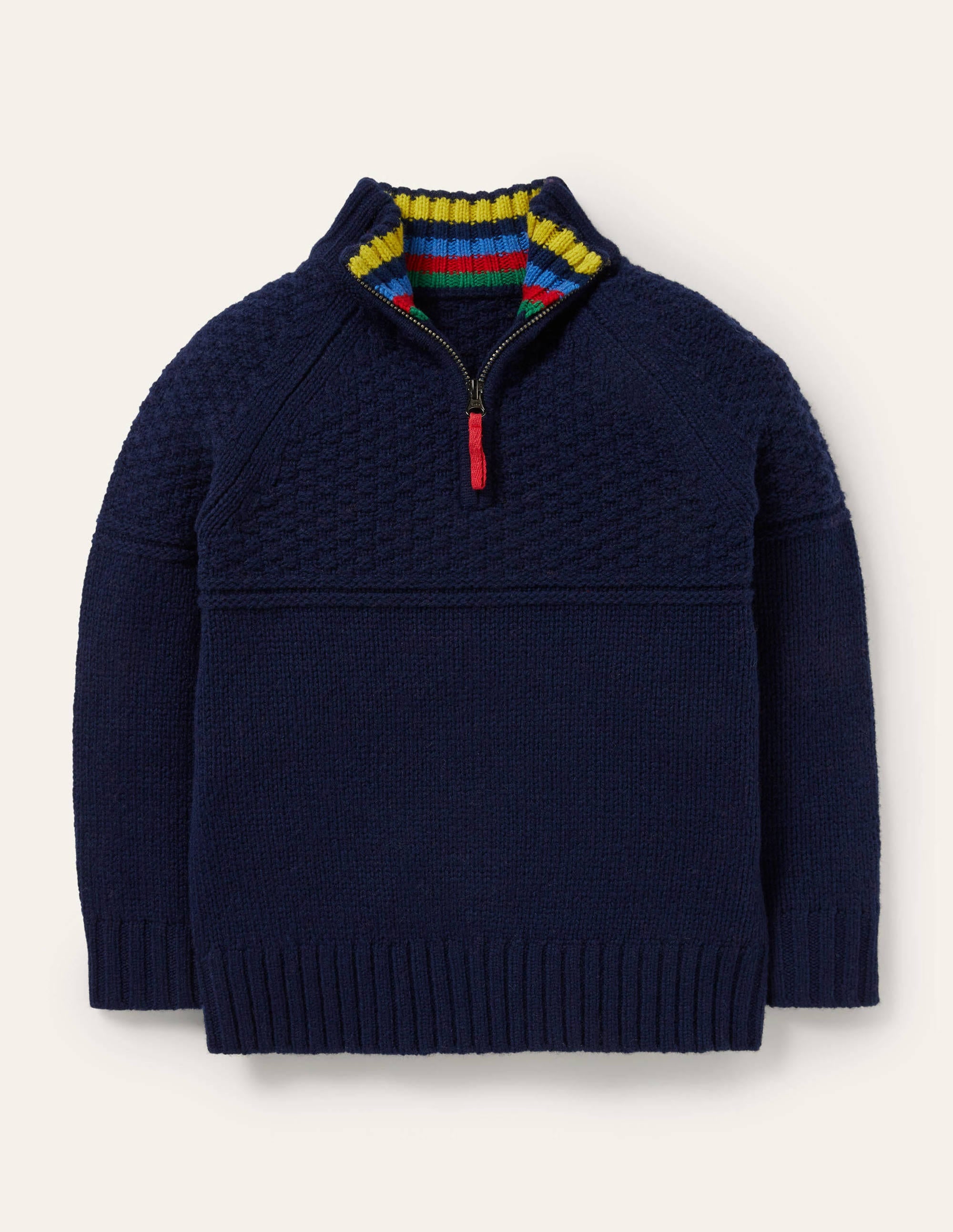 Pullover mit halbem Reißverschluss-Schuluniform-Navy - Image 1