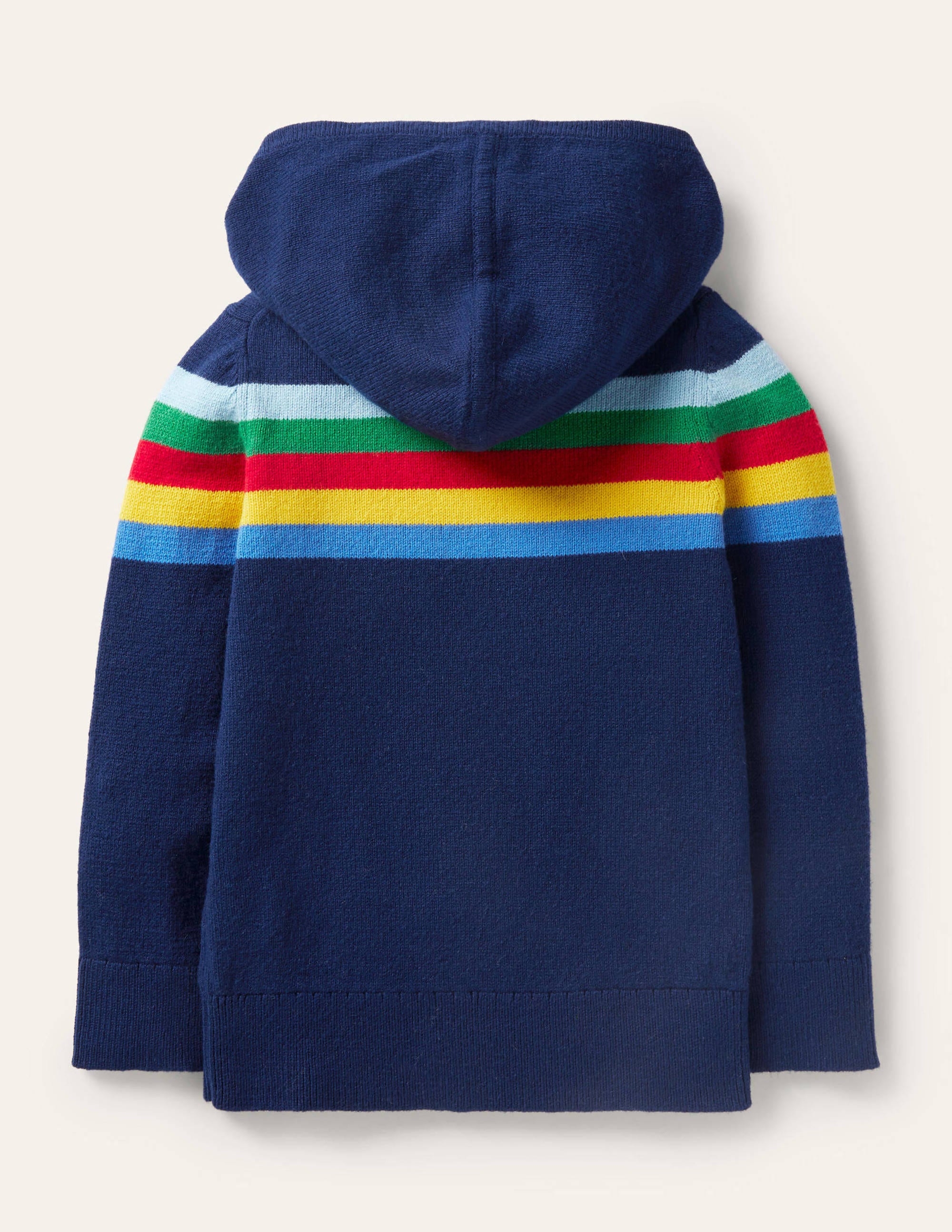 Gestrickter Kapuzenpullover-Schuluniform-Navy/Regenbogen - Image 2
