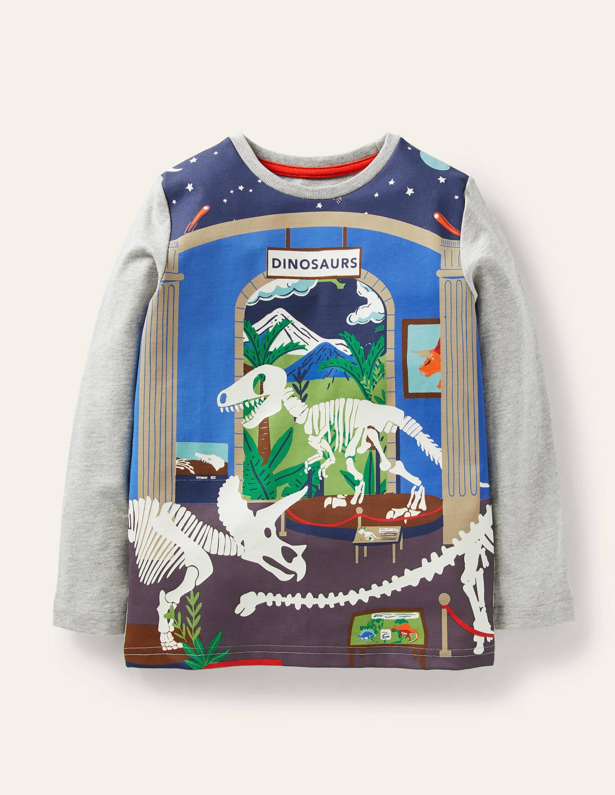 Glowing Scene T-shirt-Grey Marl Museum Scene - Image 1
