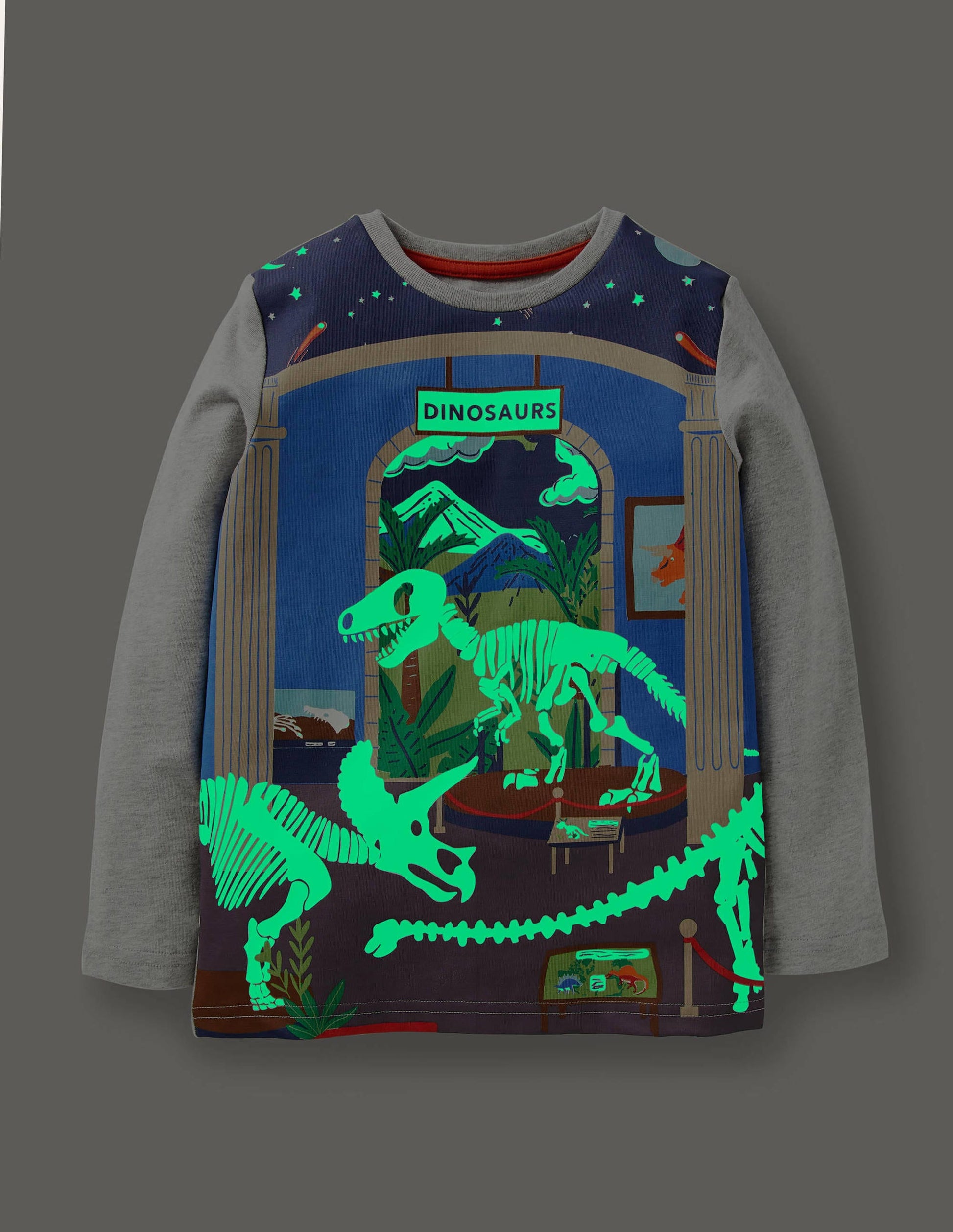 Glowing Scene T-shirt-Grey Marl Museum Scene-4