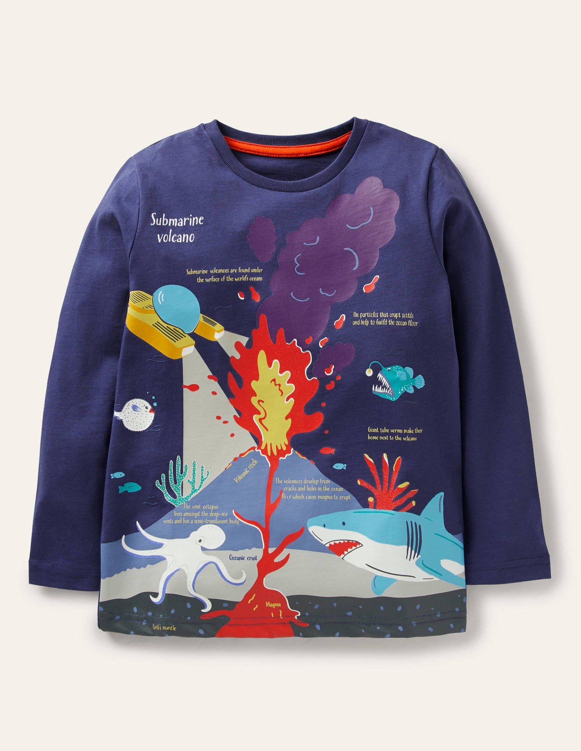 T-shirt avec paysage lumineux-Volcan eau bleu tribord-1